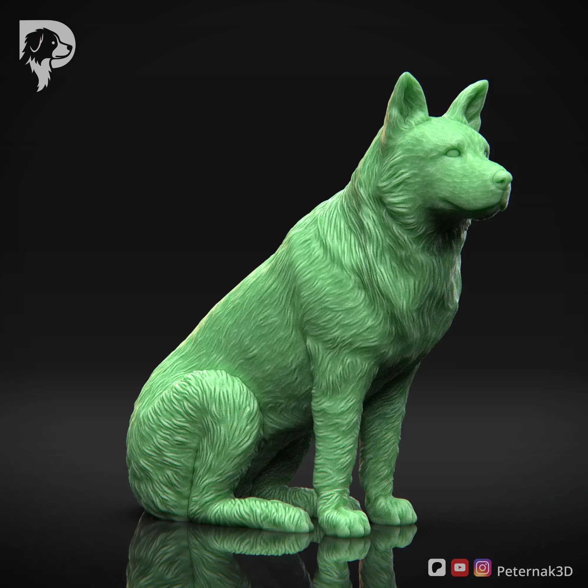 Dog 3D Print Model Australian Cattle Dog Pose 06 Print Ready STL 3D print model_3