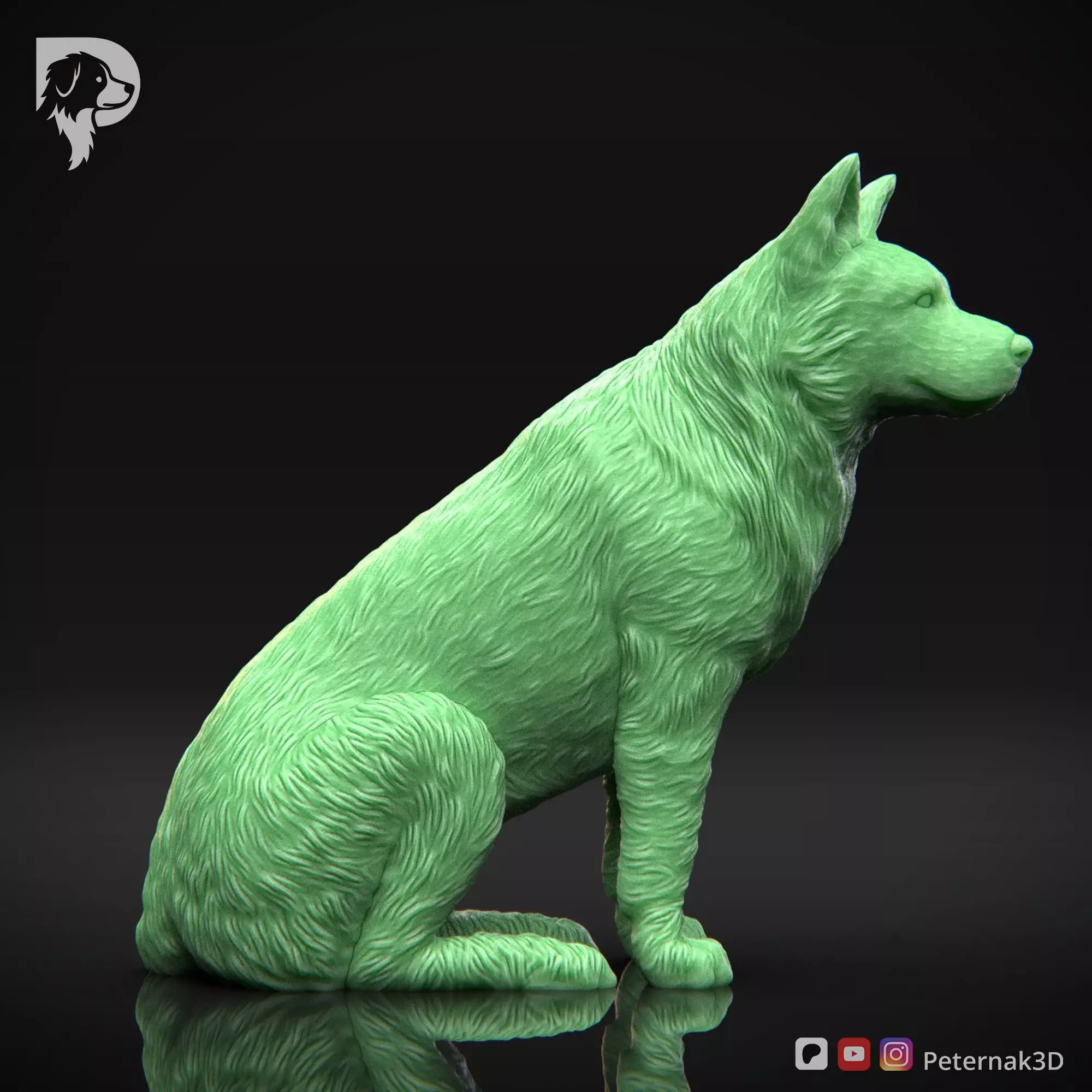 Dog 3D Print Model Australian Cattle Dog Pose 06 Print Ready STL 3D print model_4