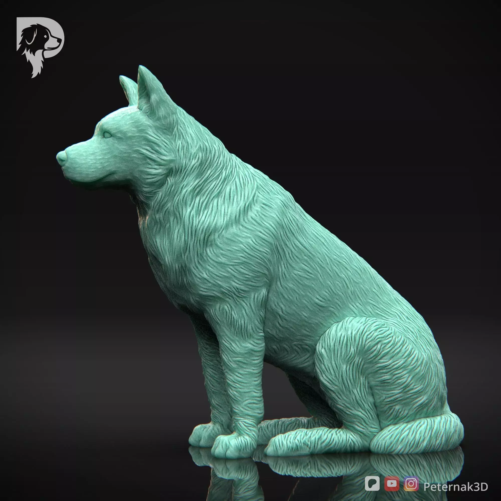 Dog 3D Print Model Australian Cattle Dog Pose 04 Print Ready STL 3D print model_7