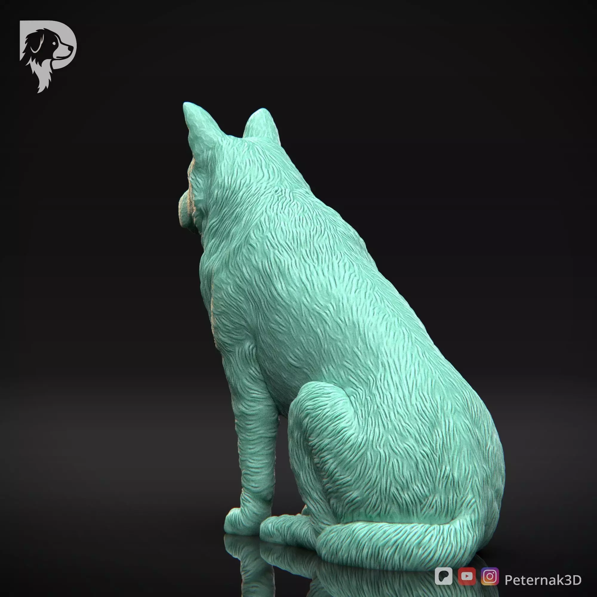 Dog 3D Print Model Australian Cattle Dog Pose 04 Print Ready STL 3D print model_11