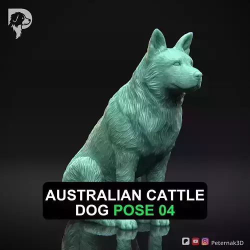 Dog 3D Print Model Australian Cattle Dog Pose 04 Print Ready STL