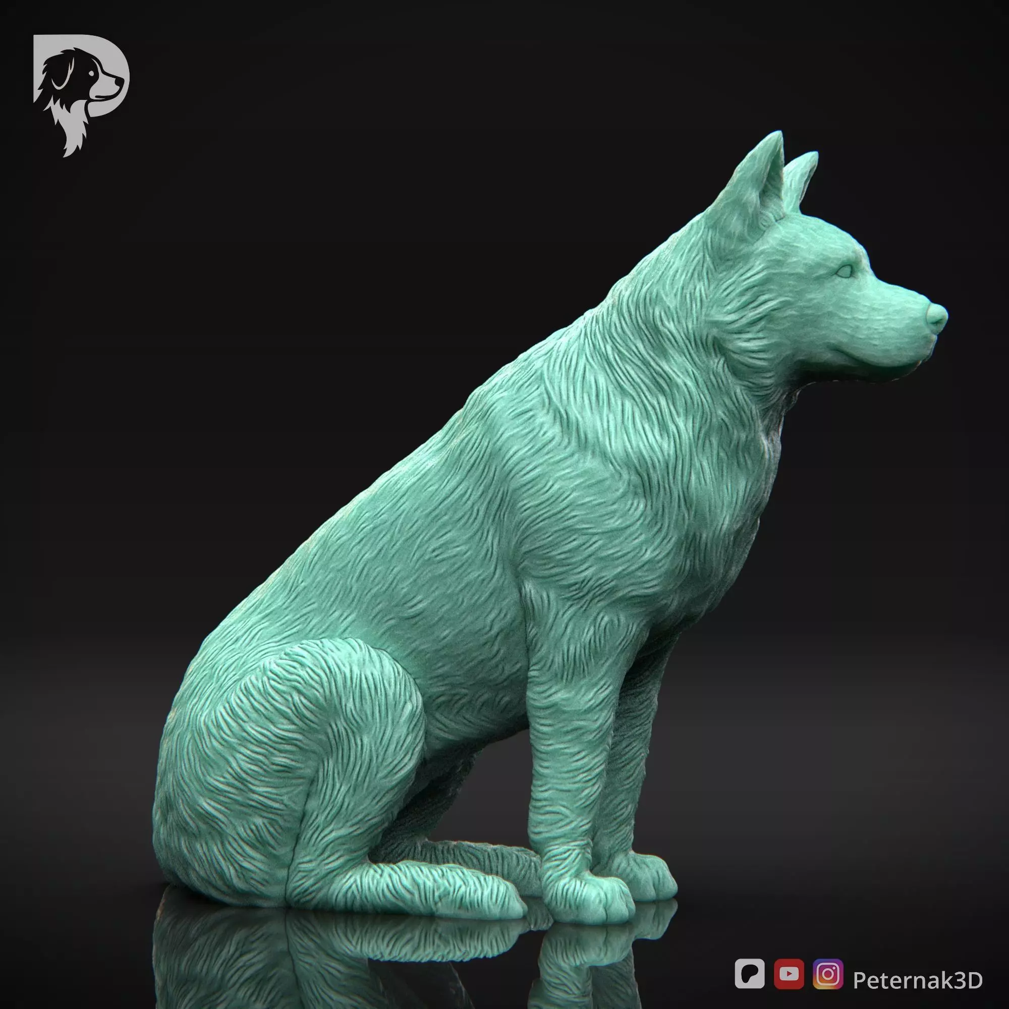 Dog 3D Print Model Australian Cattle Dog Pose 04 Print Ready STL 3D print model_5