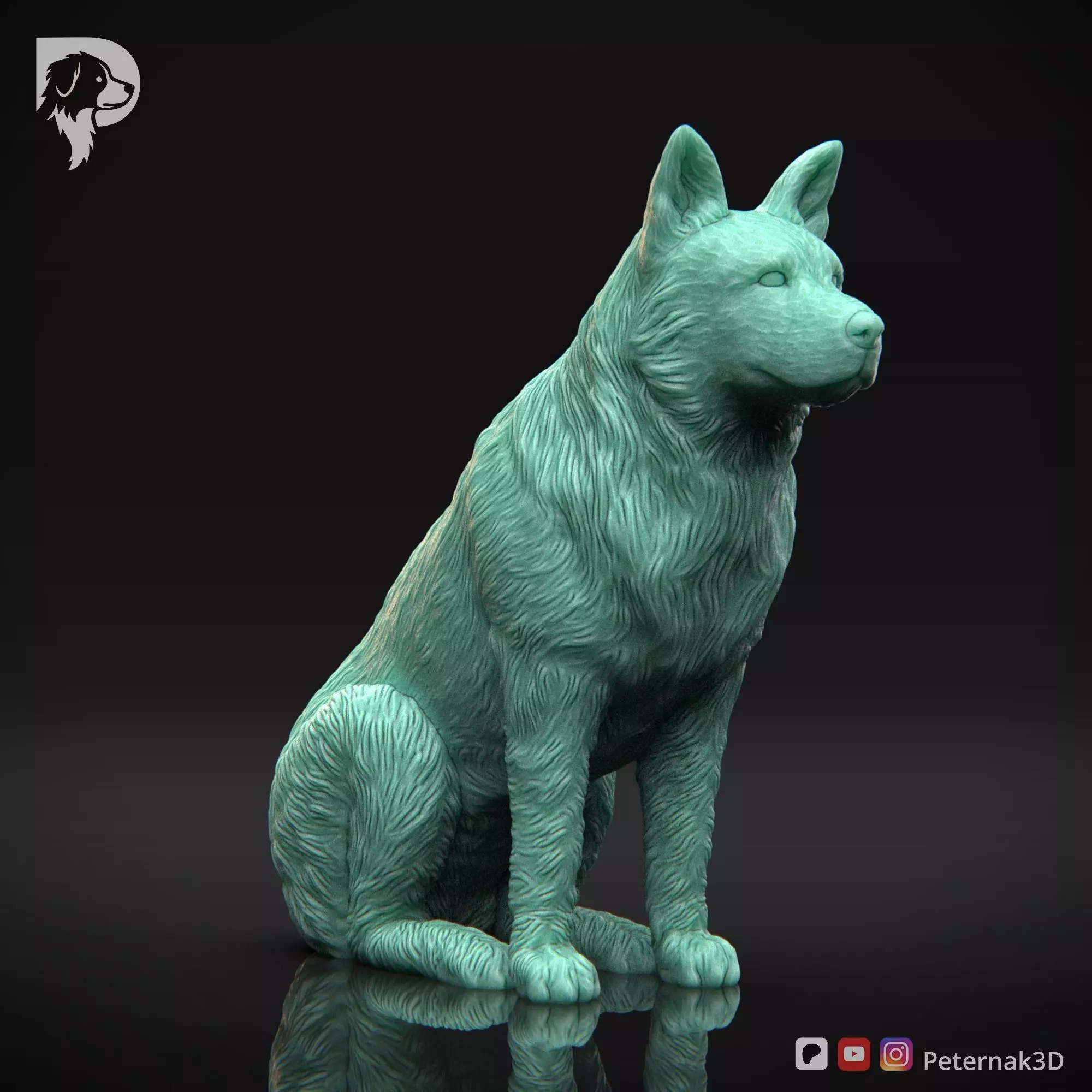 Dog 3D Print Model Australian Cattle Dog Pose 04 Print Ready STL 3D print model_4
