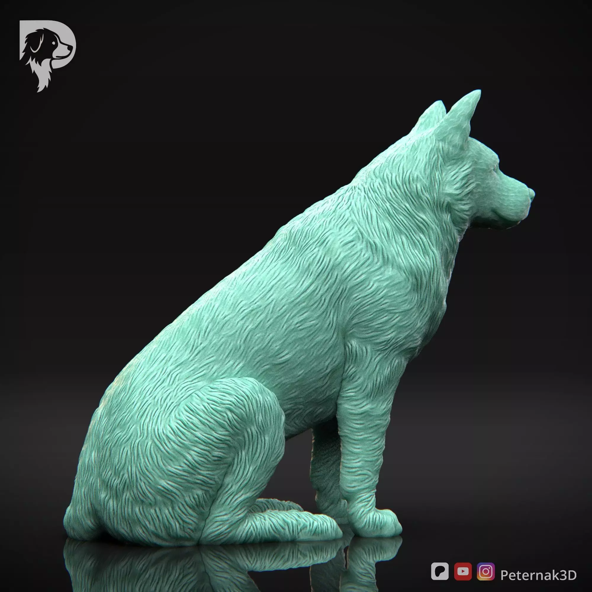 Dog 3D Print Model Australian Cattle Dog Pose 04 Print Ready STL 3D print model_6