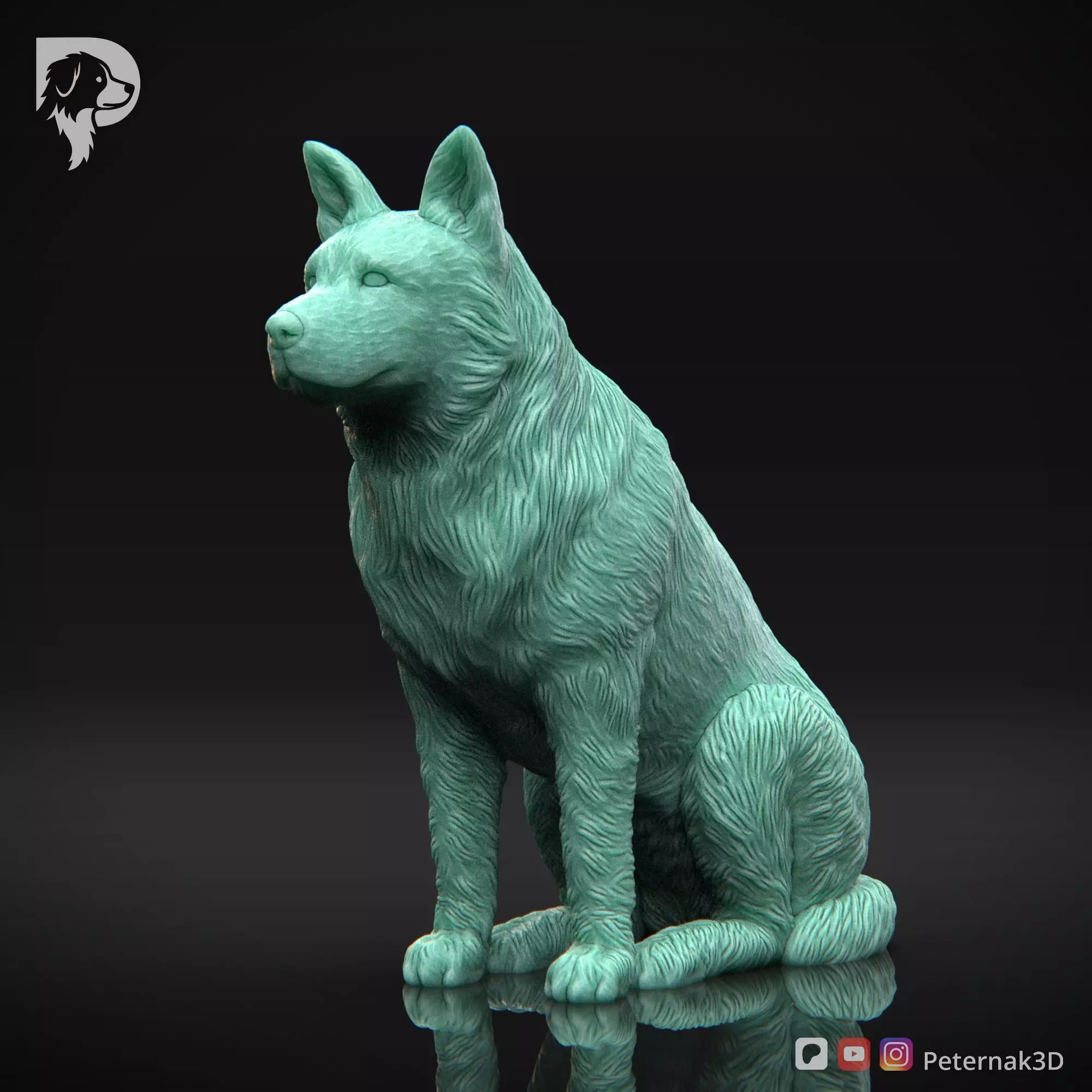 Dog 3D Print Model Australian Cattle Dog Pose 04 Print Ready STL 3D print model_2