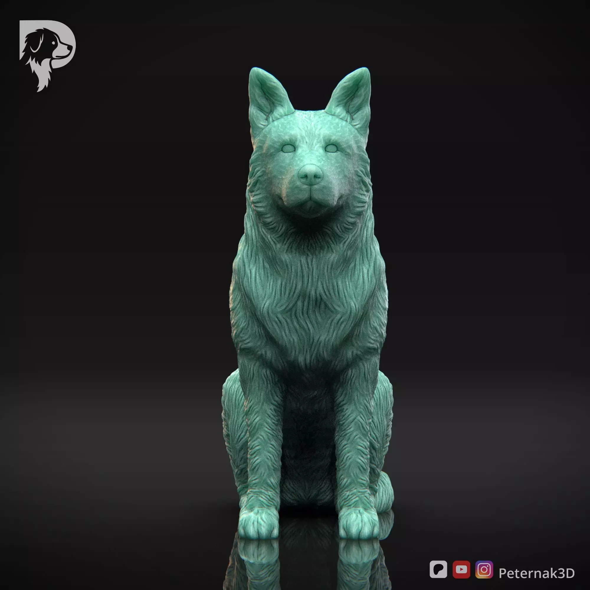 Dog 3D Print Model Australian Cattle Dog Pose 04 Print Ready STL 3D print model_3