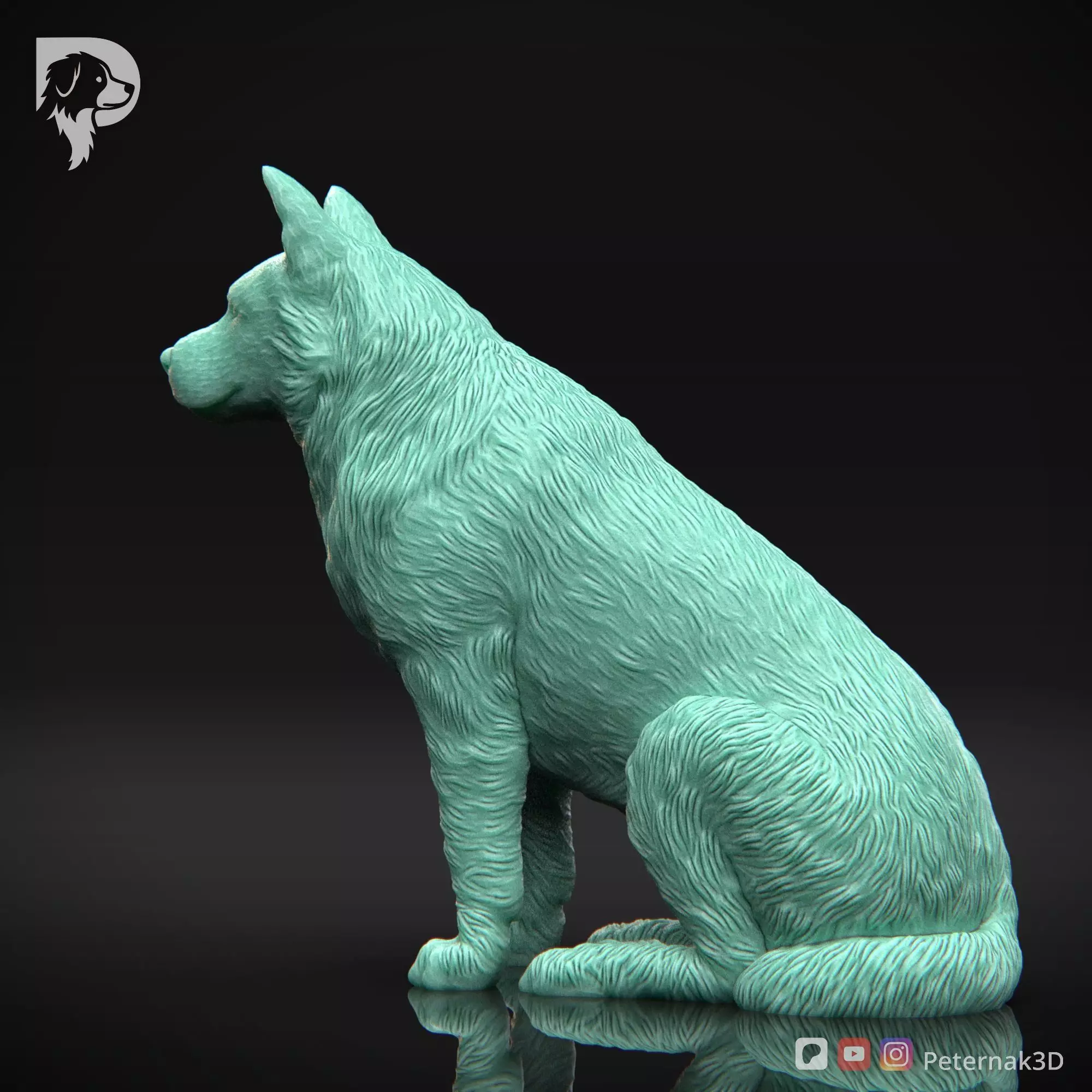 Dog 3D Print Model Australian Cattle Dog Pose 04 Print Ready STL 3D print model_8