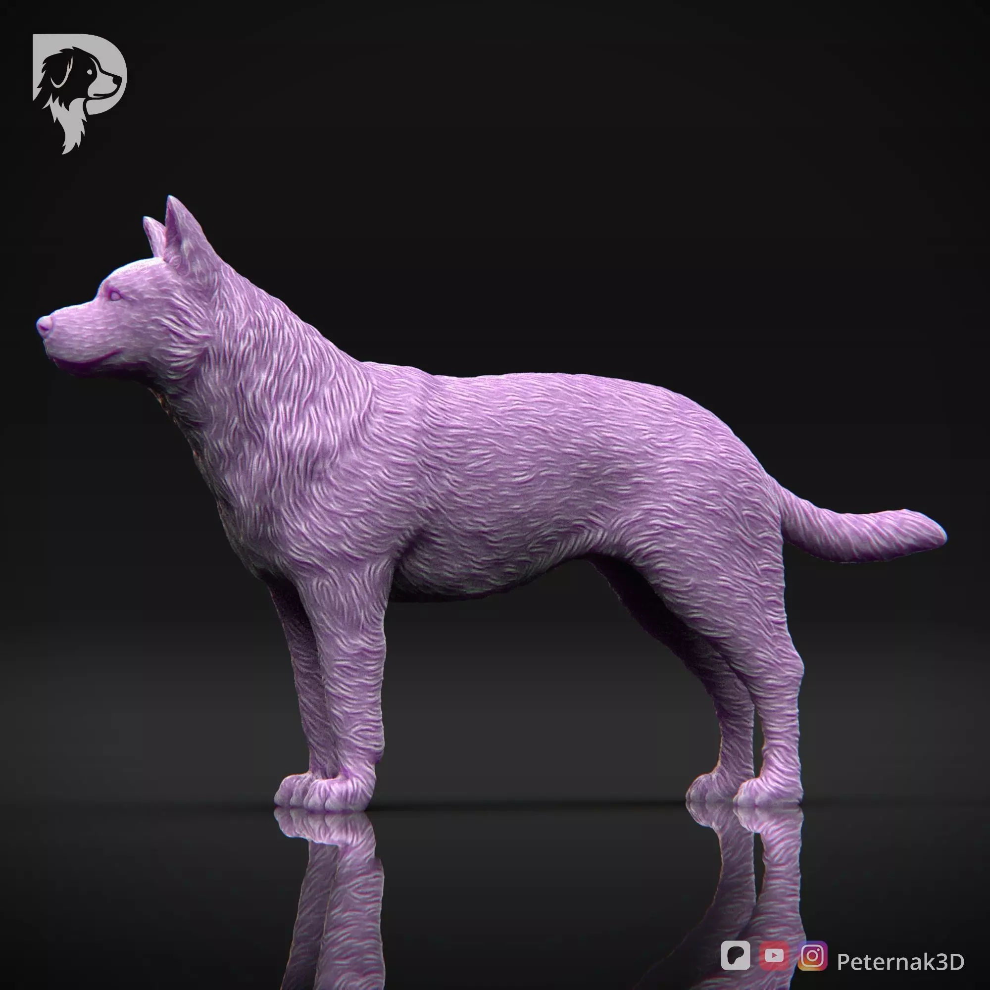 Dog 3D Print Model Australian Cattle Dog Pose 01 Print Ready STL 3D print model_3