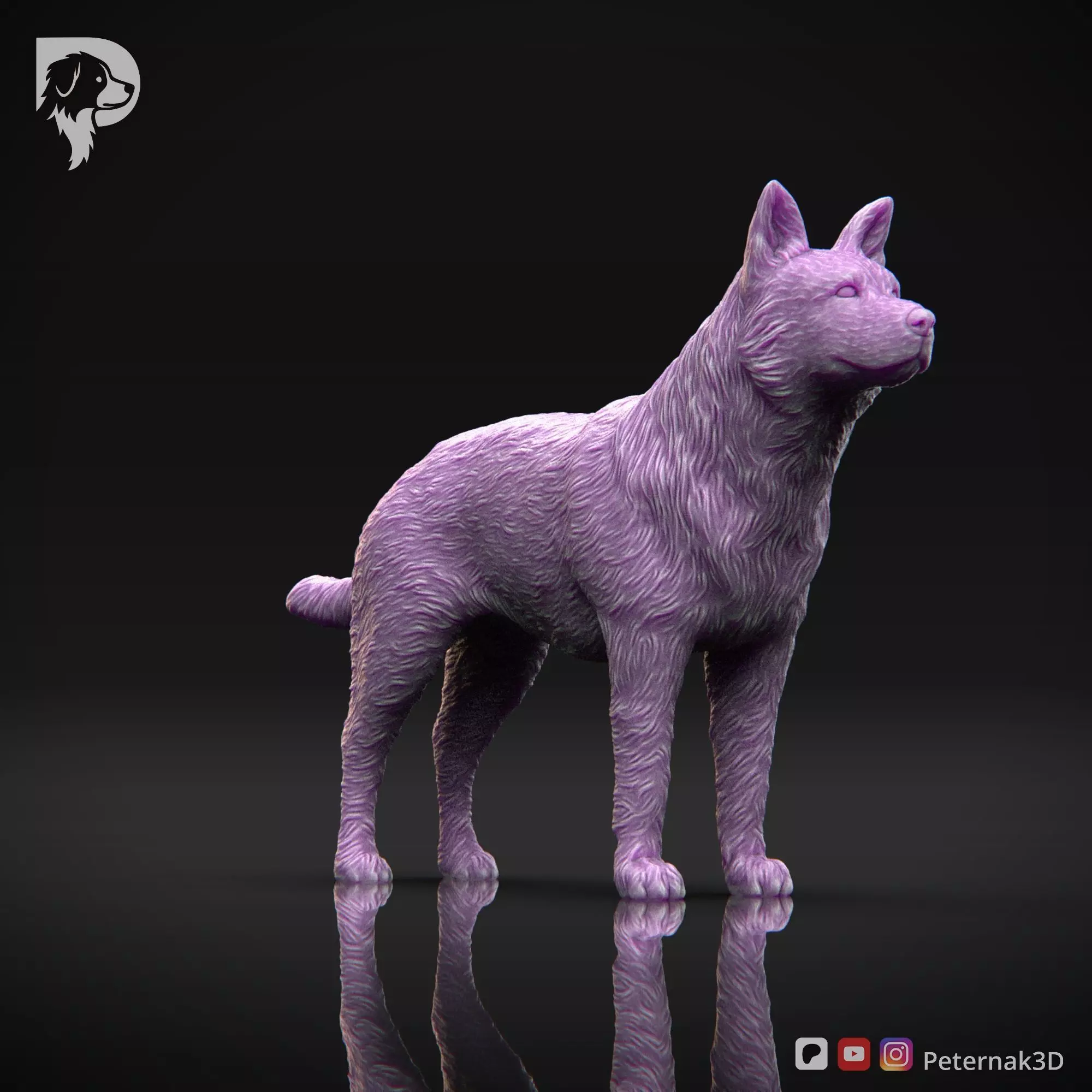 Dog 3D Print Model Australian Cattle Dog Pose 01 Print Ready STL 3D print model_2