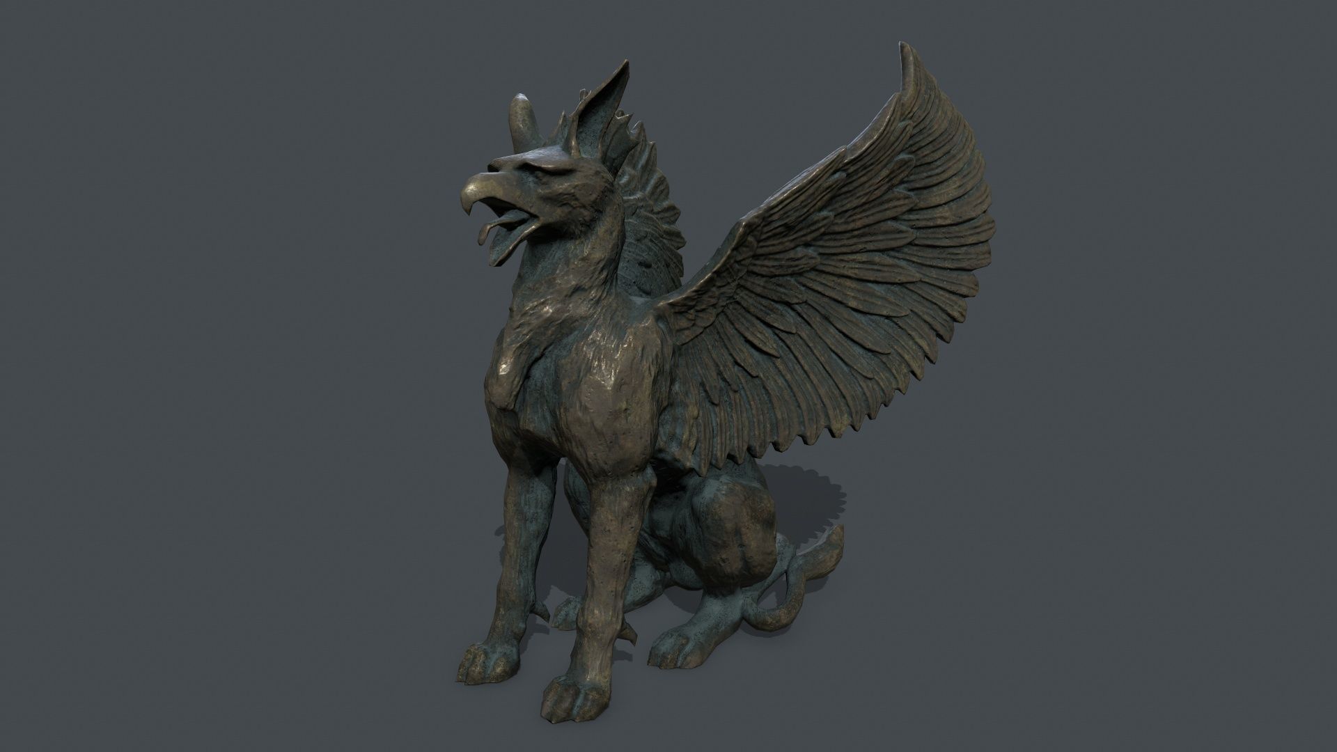 Statue Creature Low-poly 3D model_1