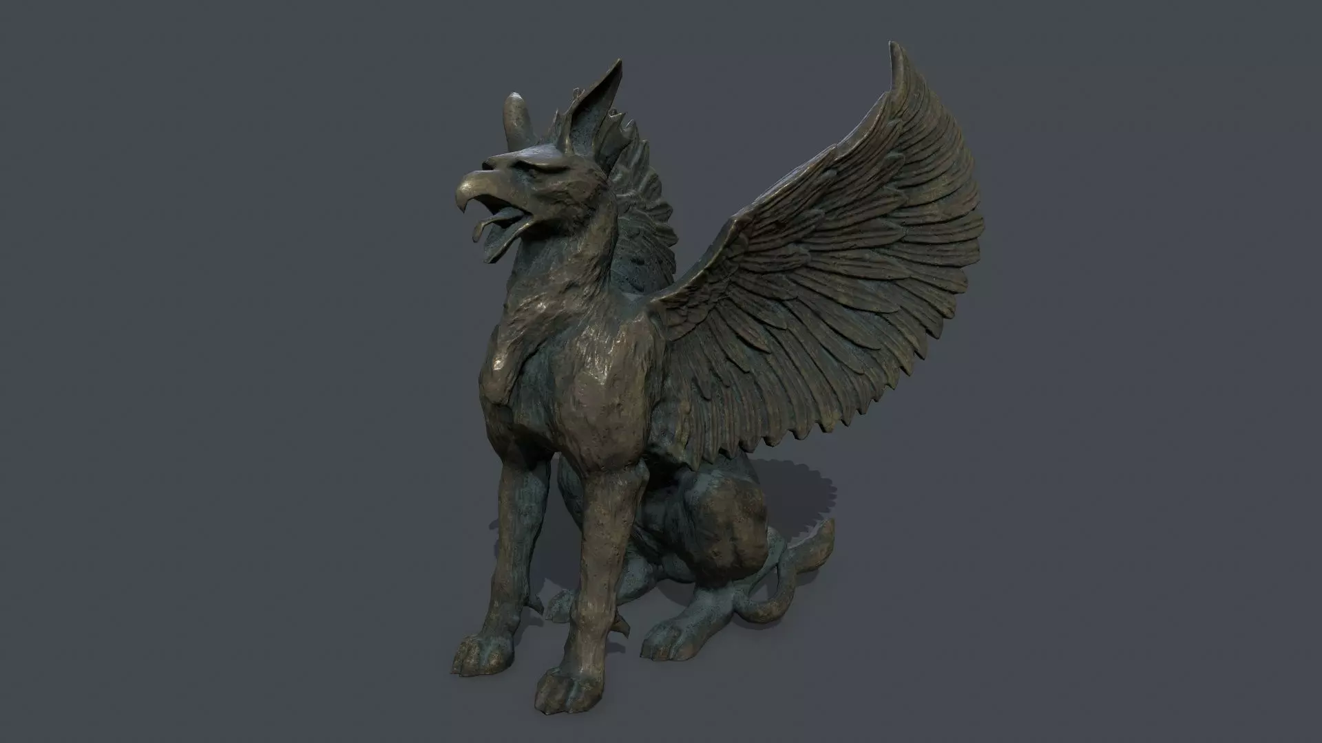 Statue Creature Low-poly 3D model_0
