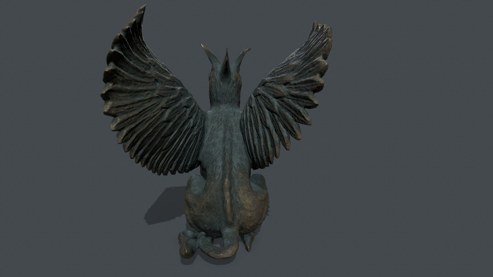 Statue Creature Low-poly 3D model_7