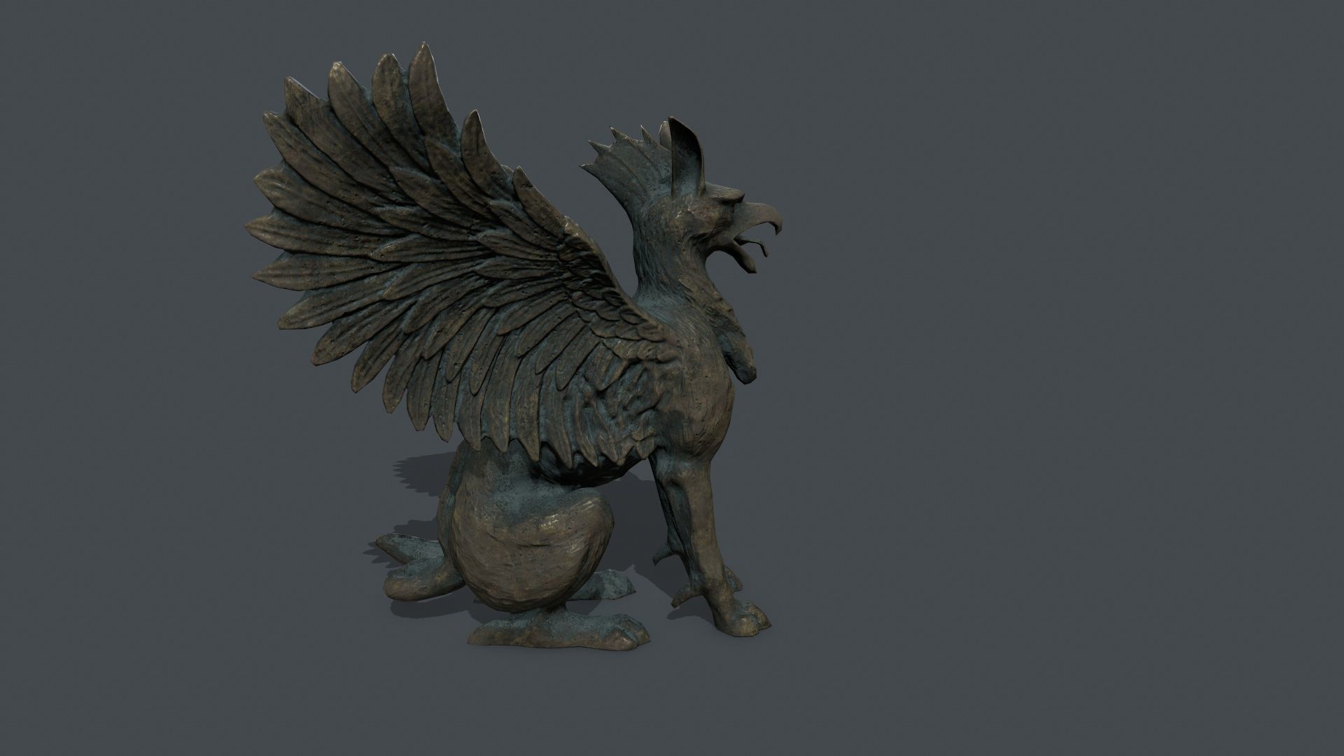 Statue Creature Low-poly 3D model_5