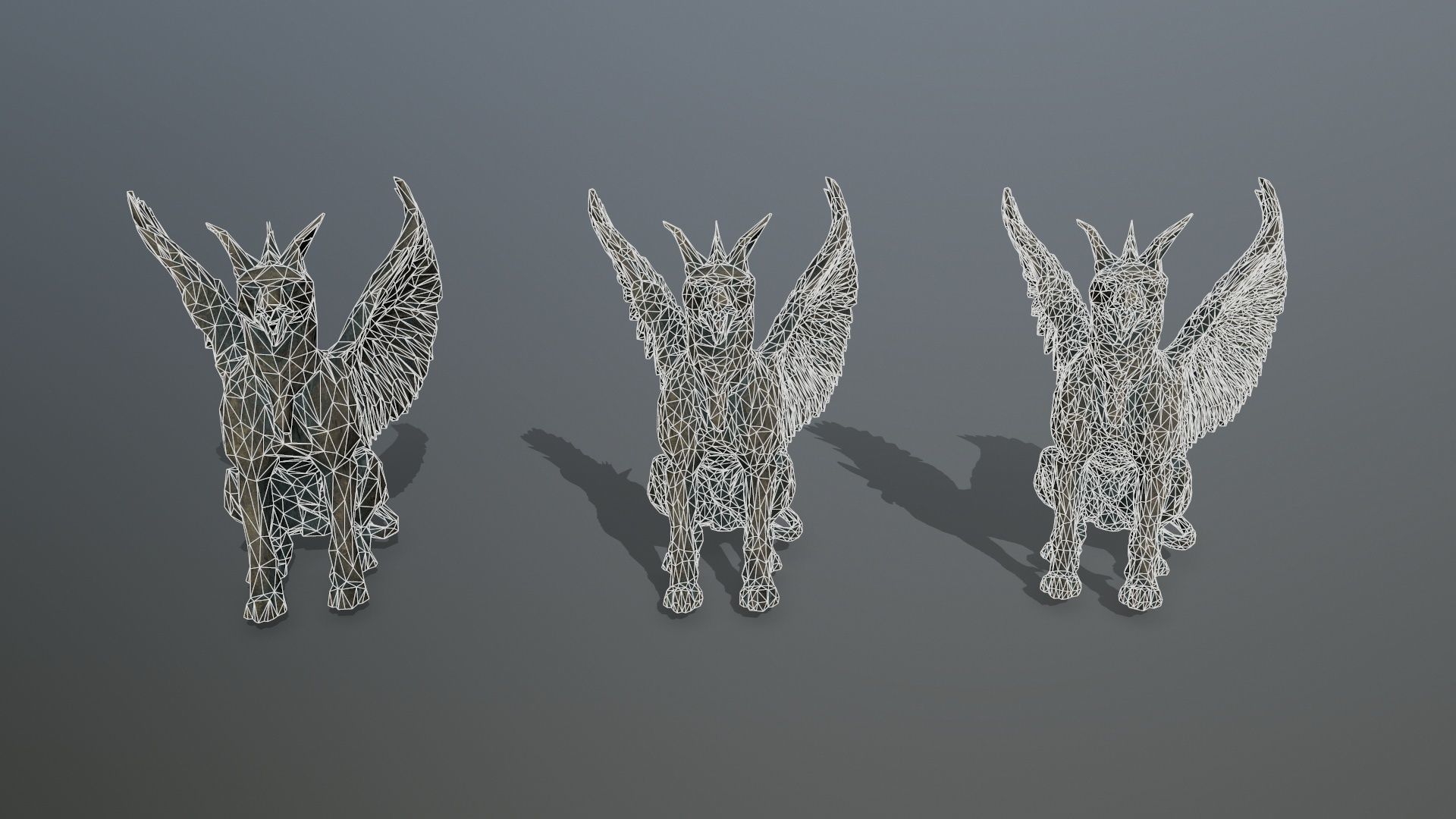Statue Creature Low-poly 3D model_13