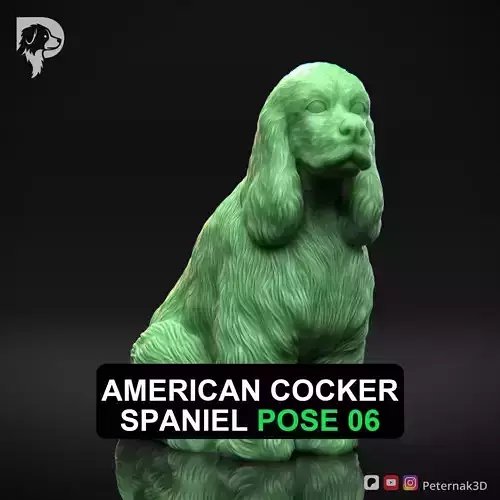Dog 3D Print Model American Cocker Spaniel Pose 06 Ready STL
