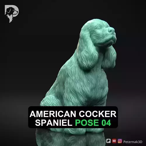 Dog 3D Print Model American Cocker Spaniel Pose 05 Ready STL 3D model ...