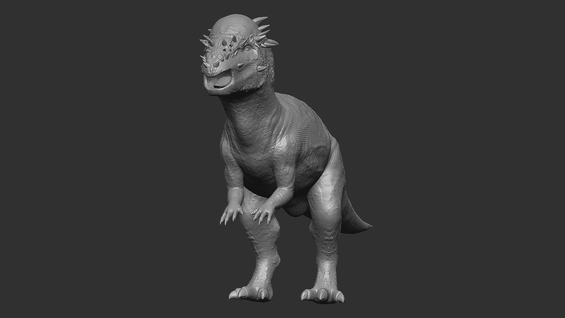 Pachycephalosaurus - Thick-Headed Lizard Low-poly 3D model_13