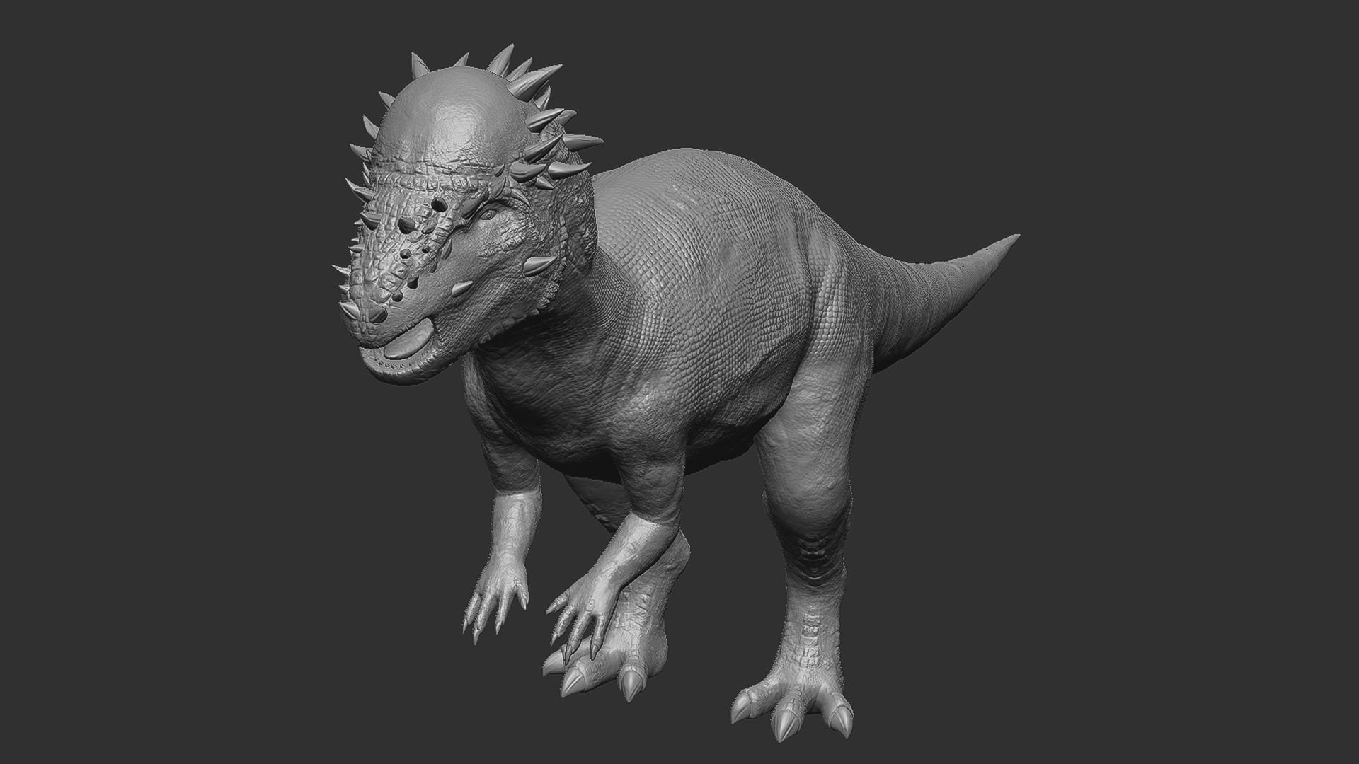 Pachycephalosaurus - Thick-Headed Lizard Low-poly 3D model_8