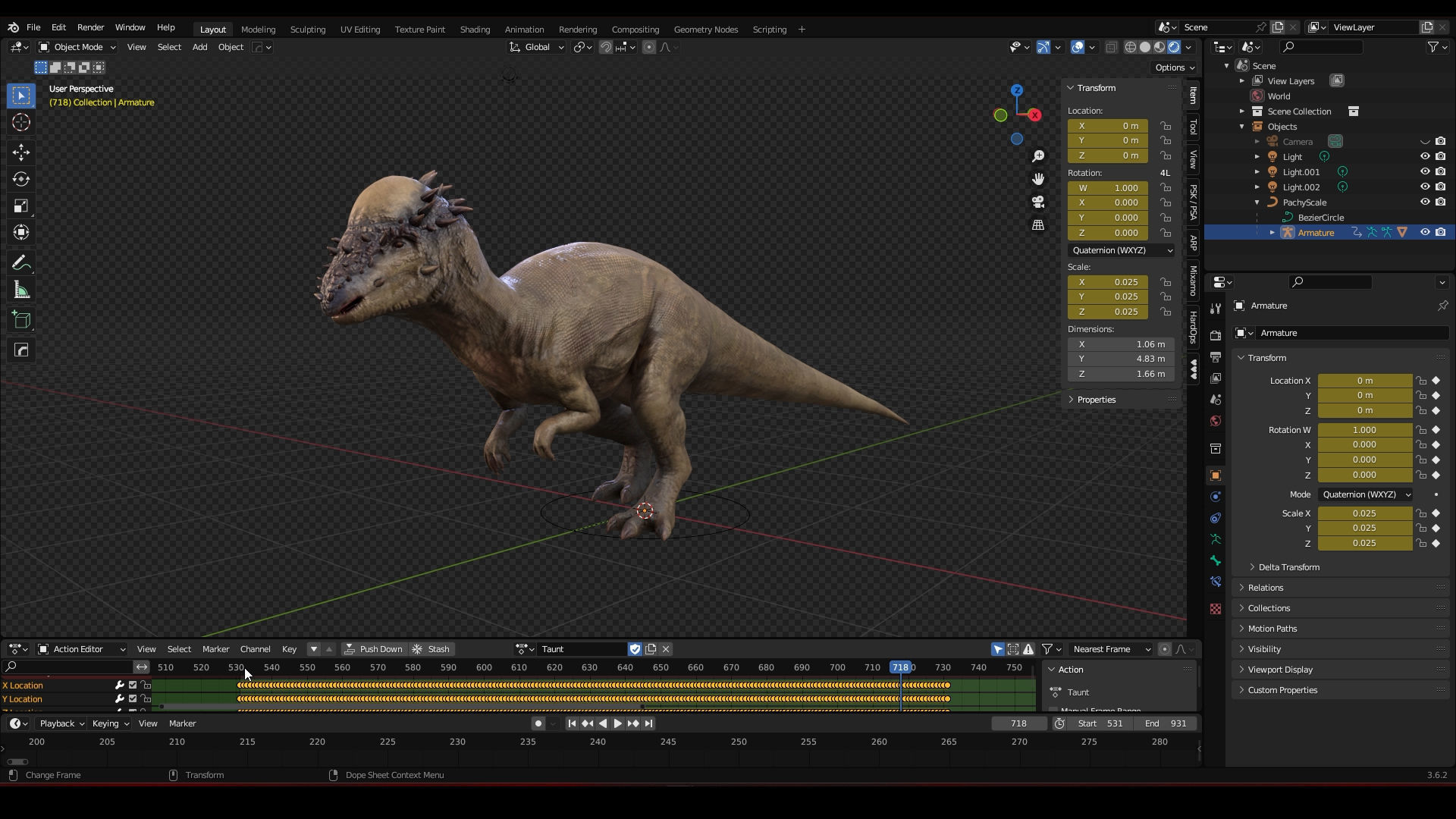 Pachycephalosaurus - Thick-Headed Lizard Low-poly 3D model_20