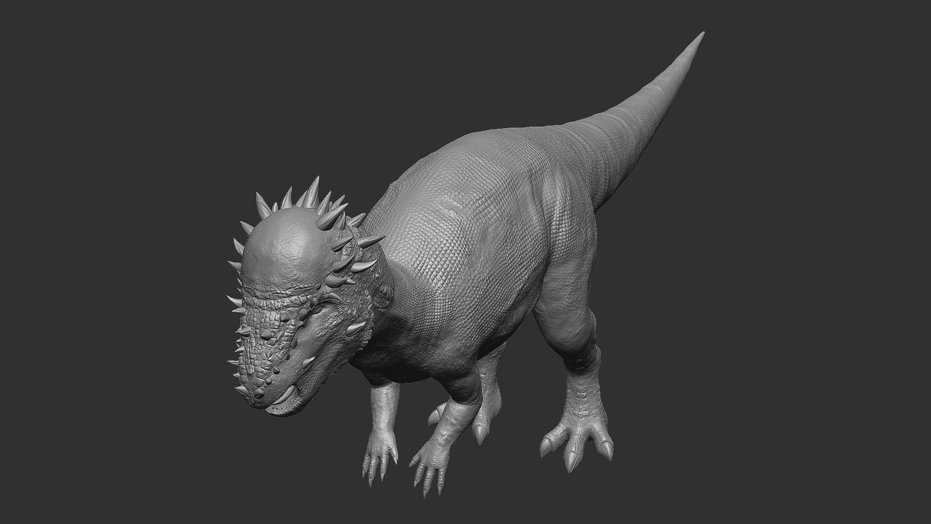 Pachycephalosaurus - Thick-Headed Lizard Low-poly 3D model_12
