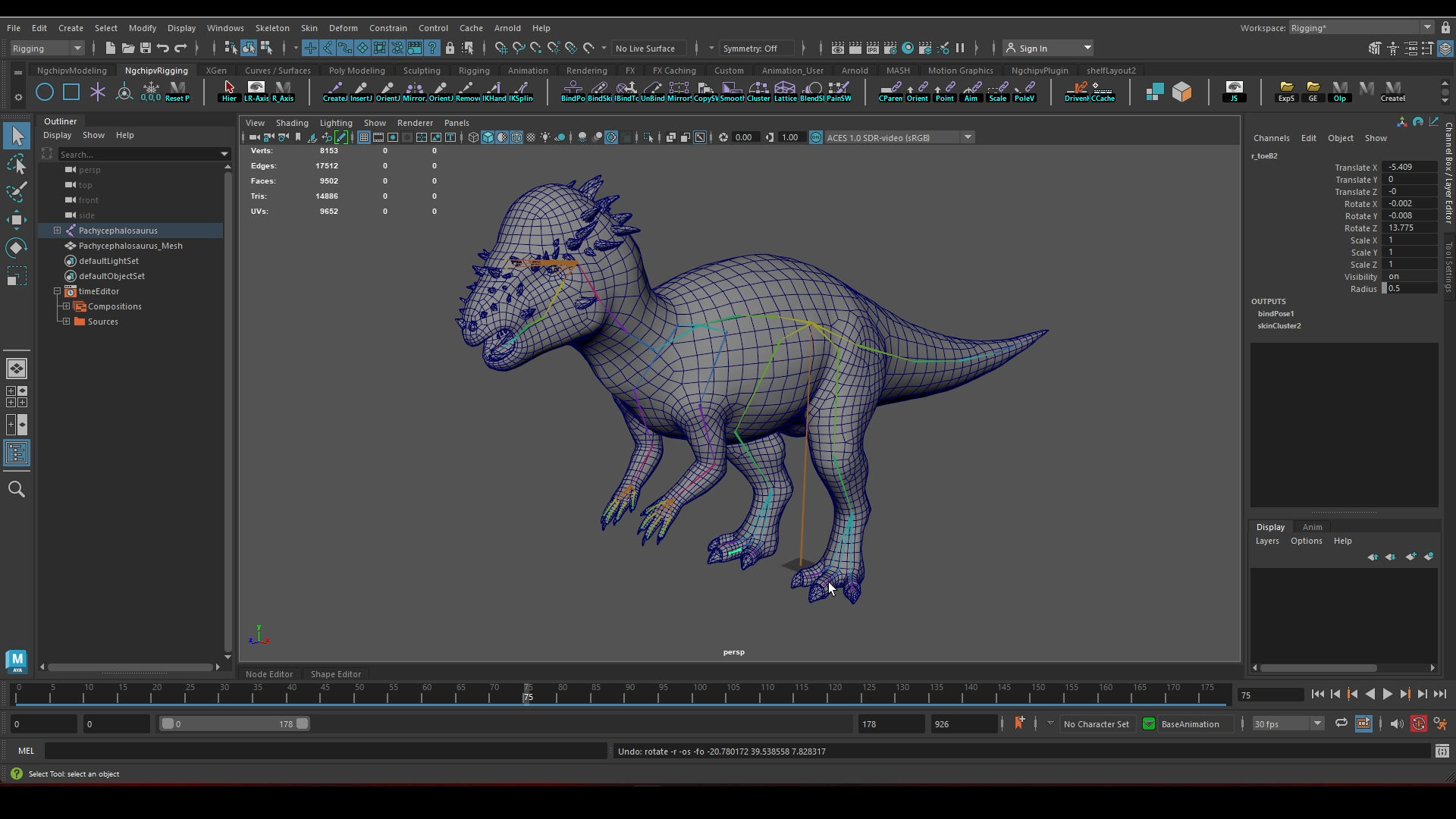 Pachycephalosaurus - Thick-Headed Lizard Low-poly 3D model_15