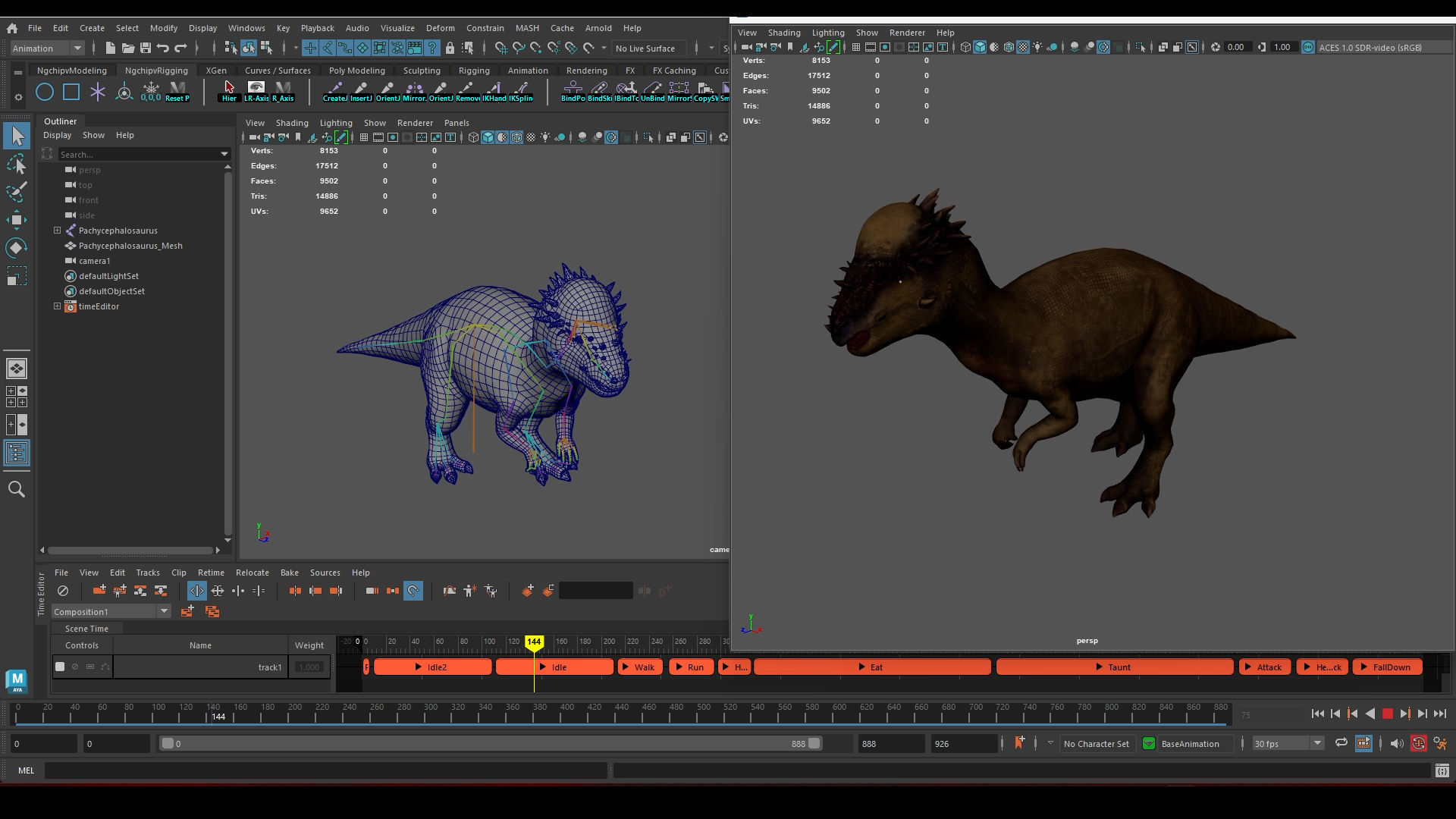 Pachycephalosaurus - Thick-Headed Lizard Low-poly 3D model_6