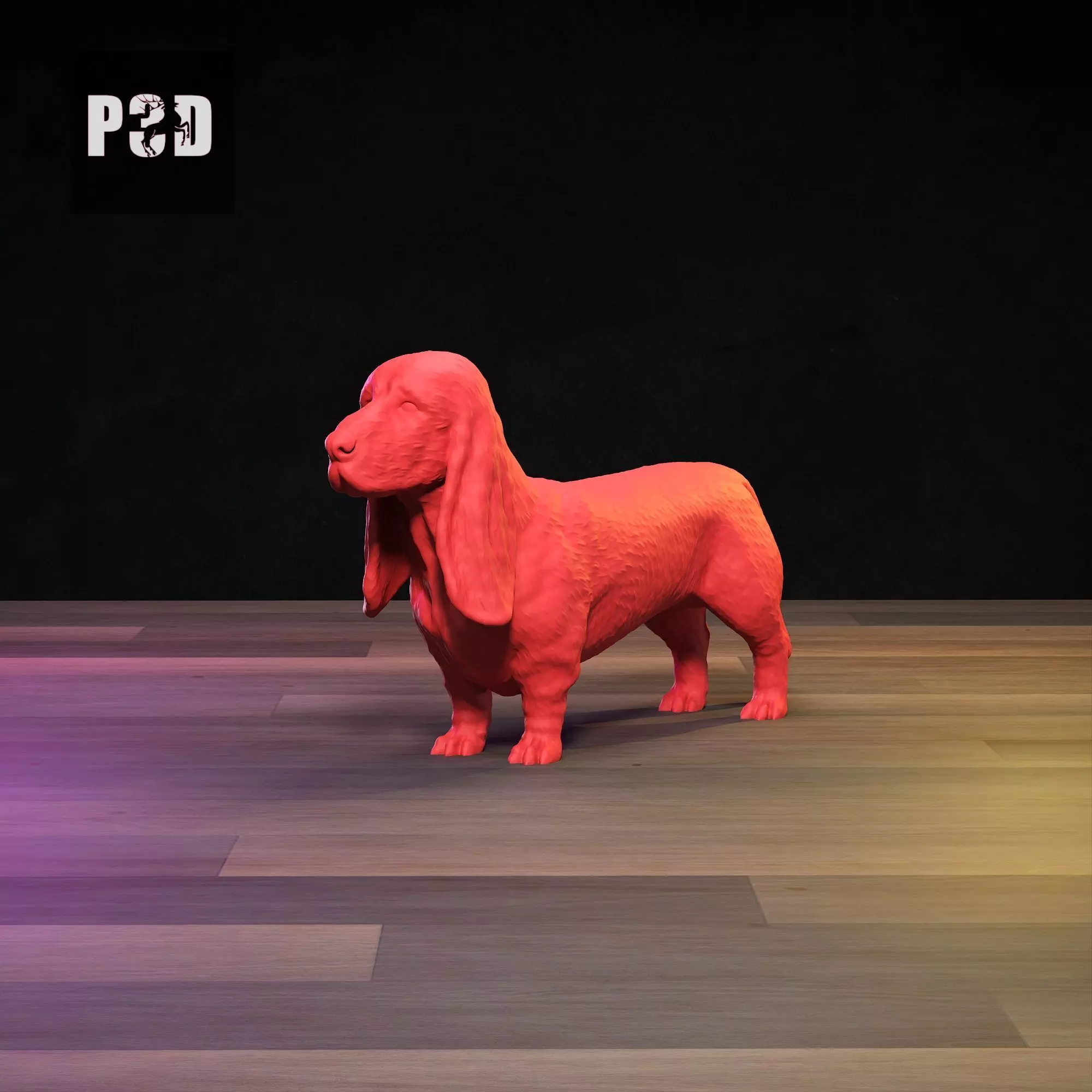 Basset Hound 3D Print Model Pose 01 3D print model_7