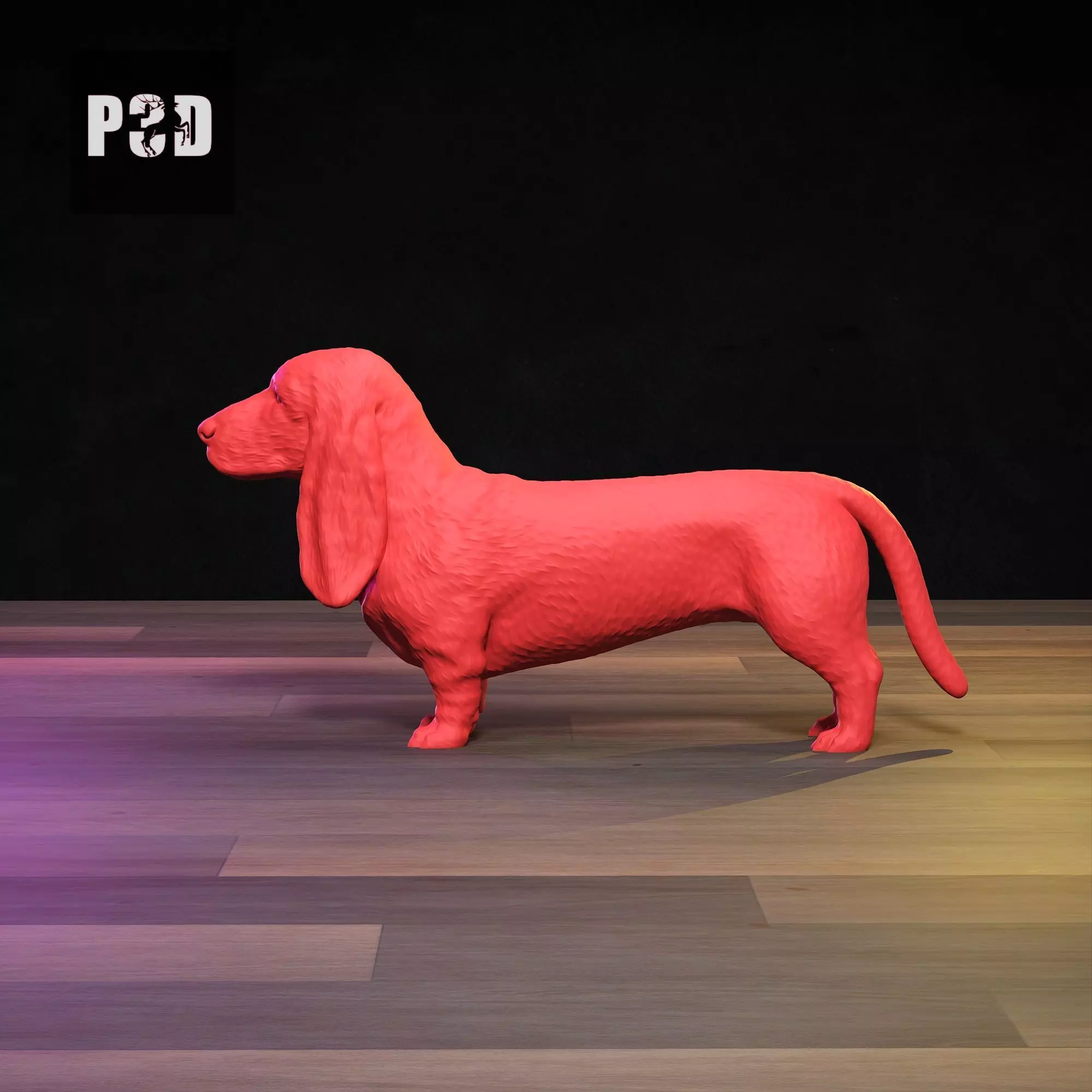 Basset Hound 3D Print Model Pose 01 3D print model_6