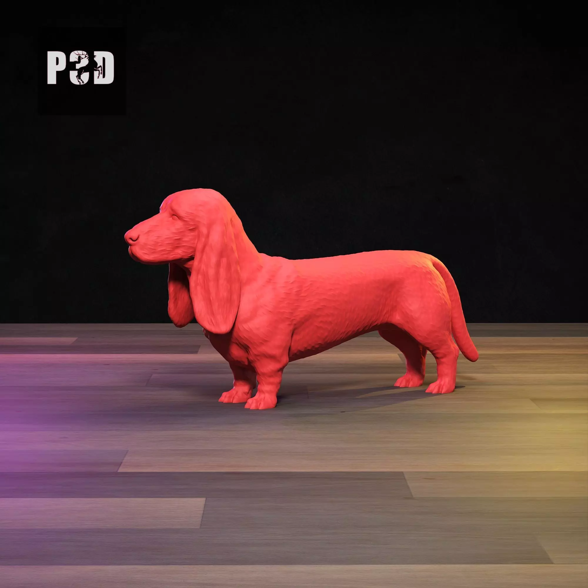 Basset Hound 3D Print Model Pose 01 3D print model_0