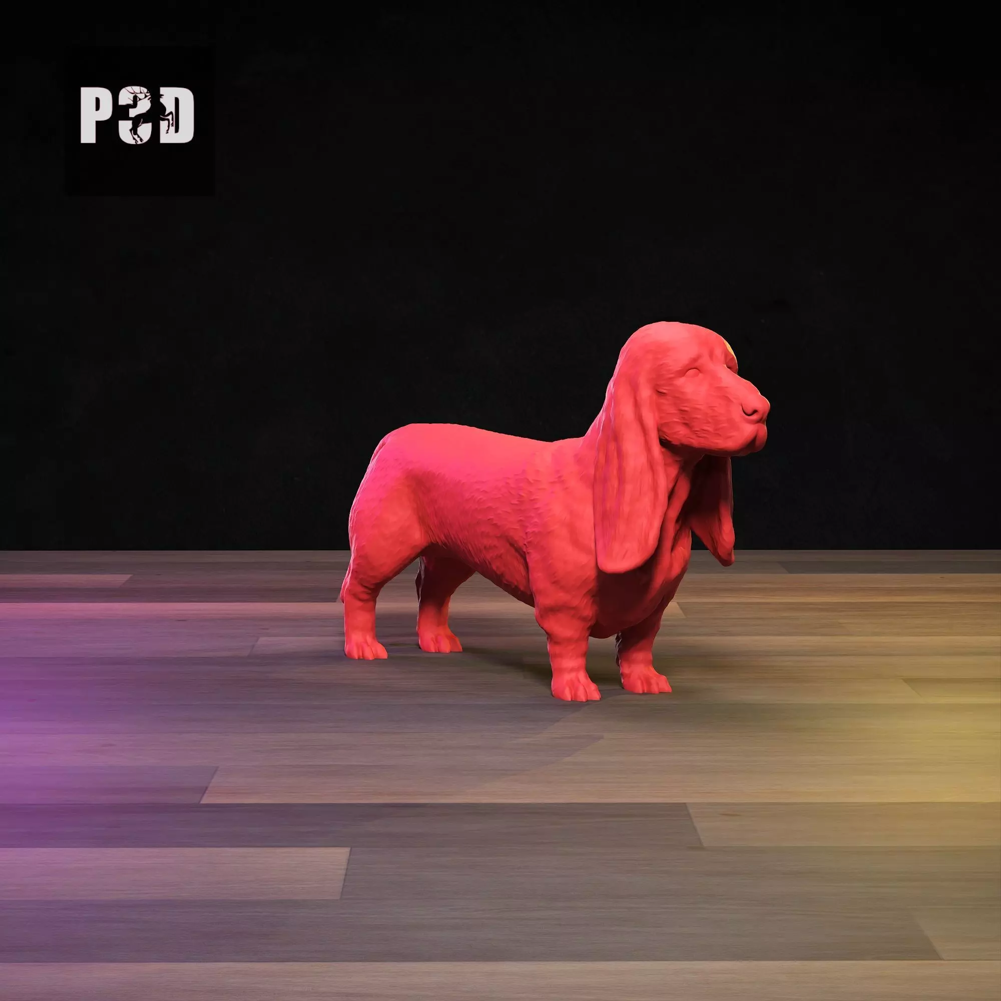 Basset Hound 3D Print Model Pose 01 3D print model_2