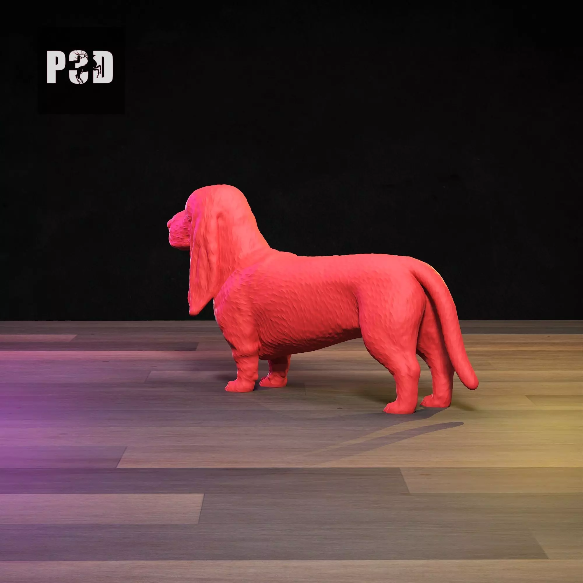 Basset Hound 3D Print Model Pose 01 3D print model_5