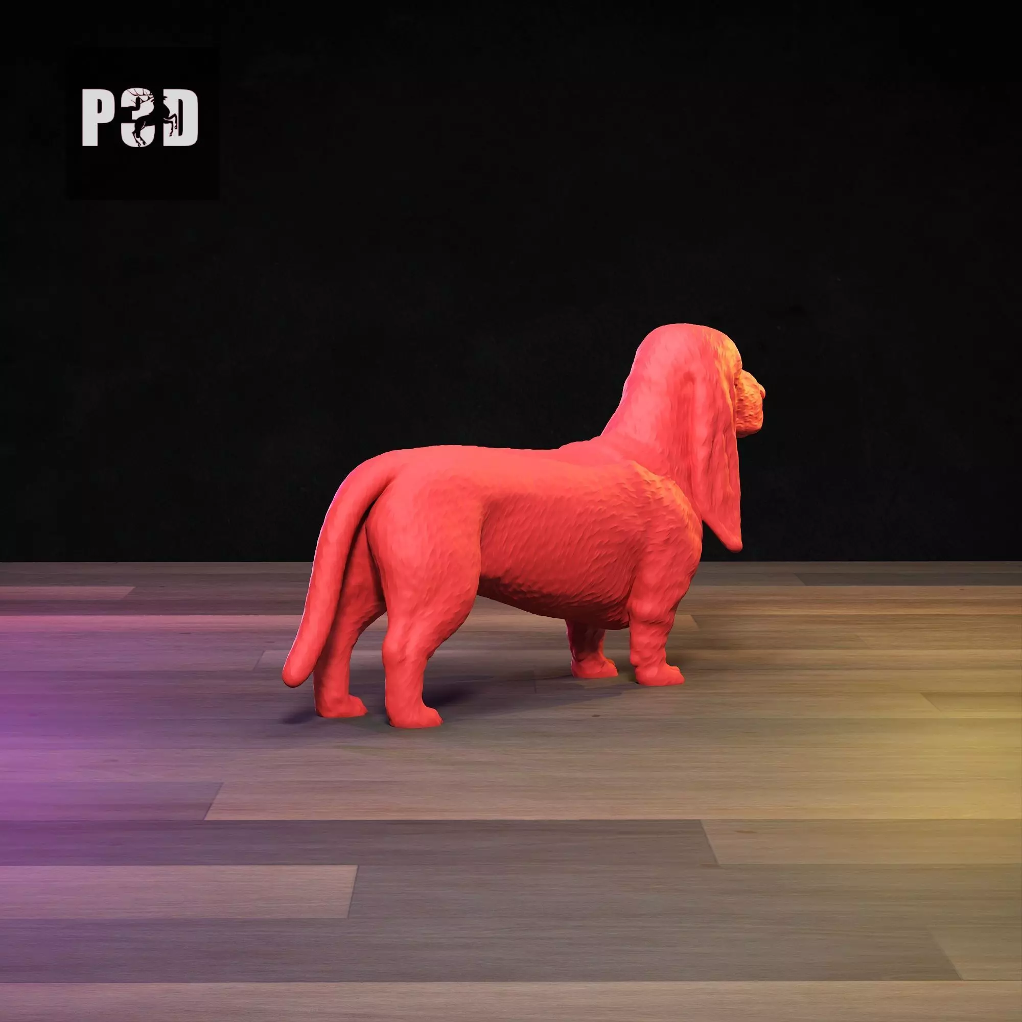 Basset Hound 3D Print Model Pose 01 3D print model_4