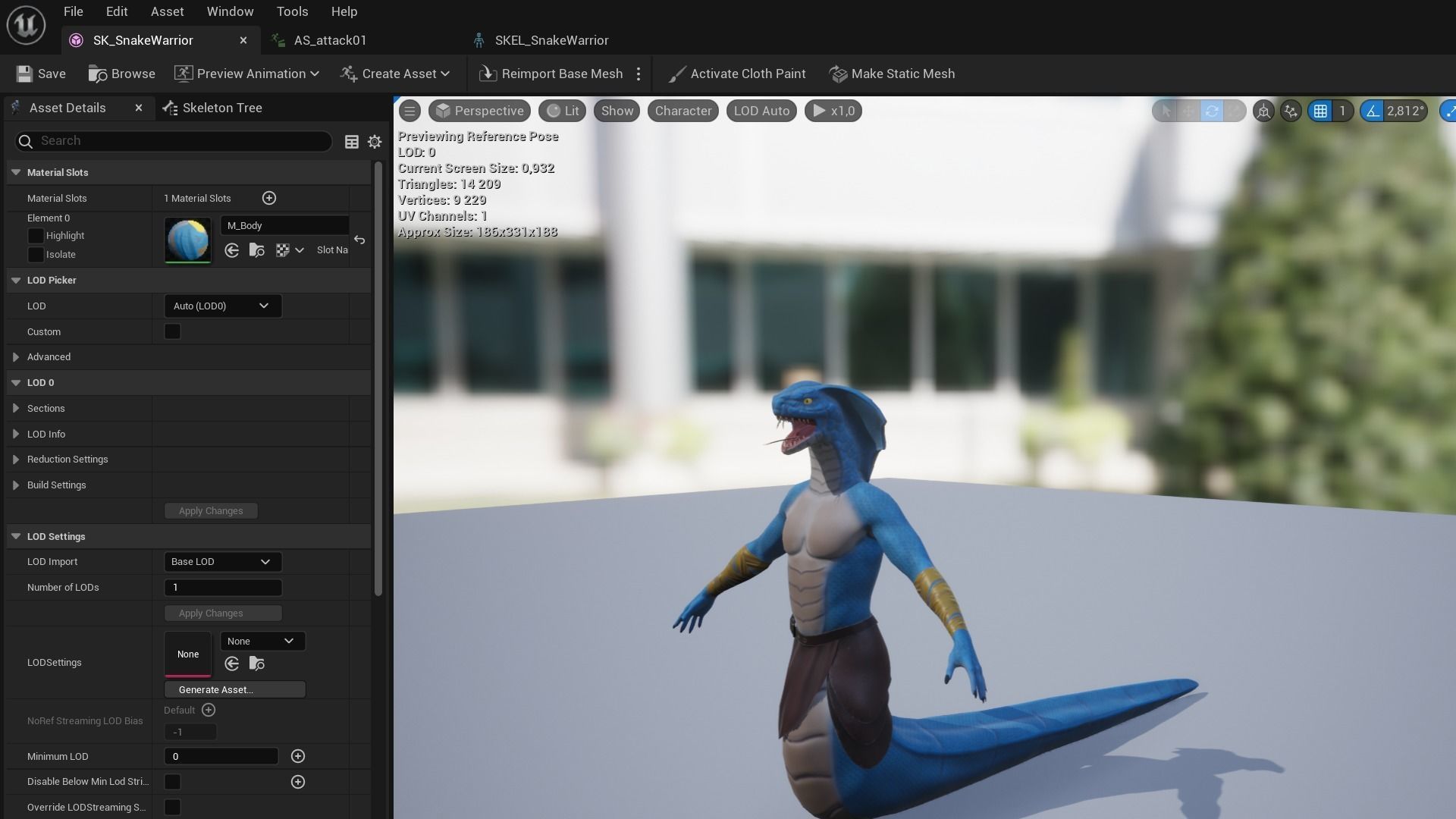 Snake Warrior Low-poly 3D model_2