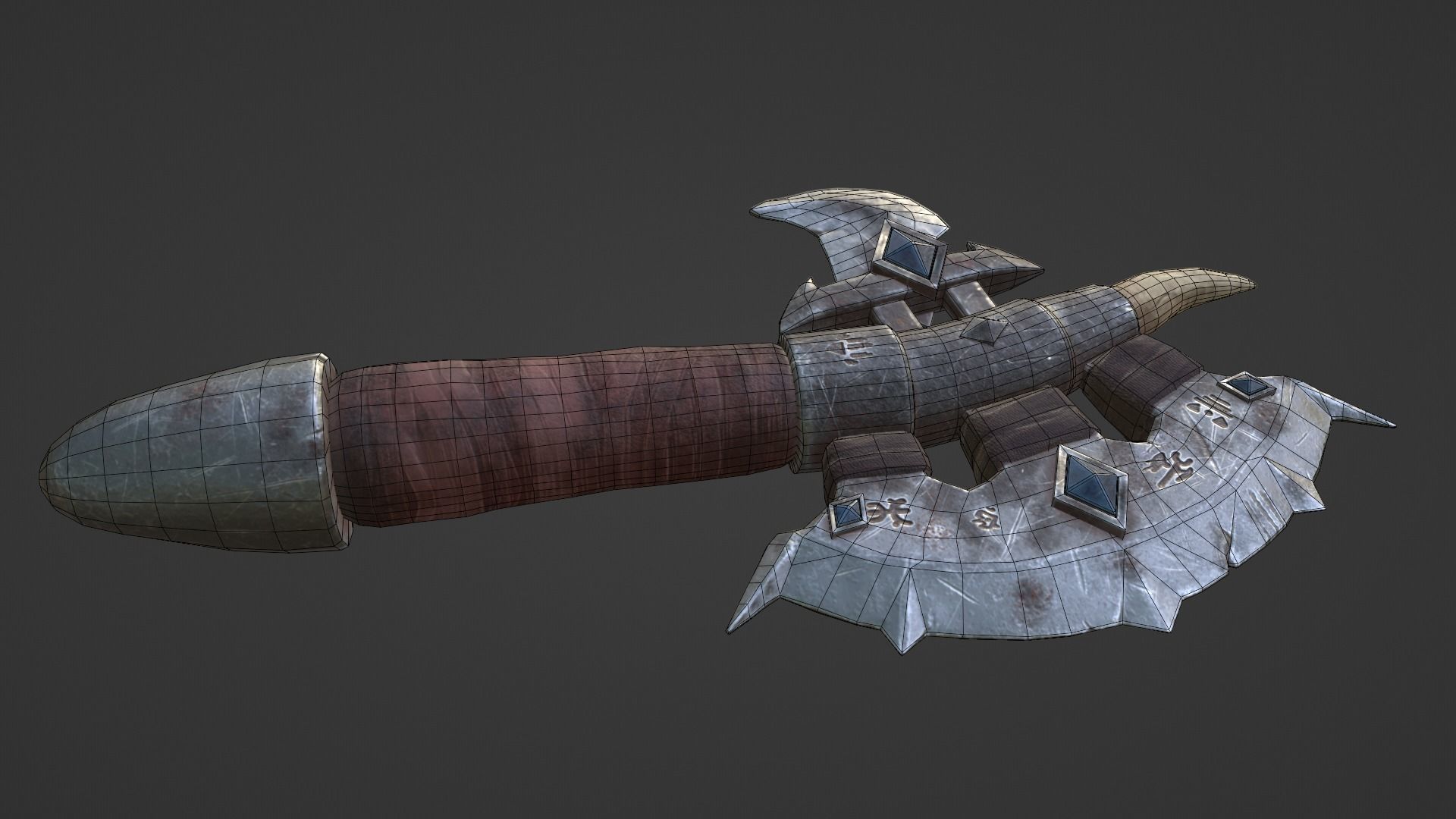  Stylized Axe GameReady Low-poly 3D model_8