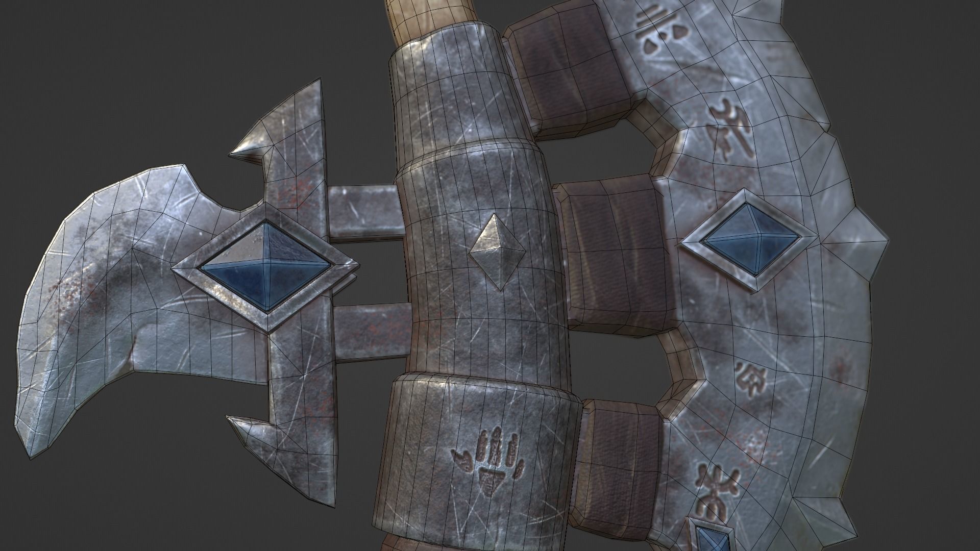  Stylized Axe GameReady Low-poly 3D model_10