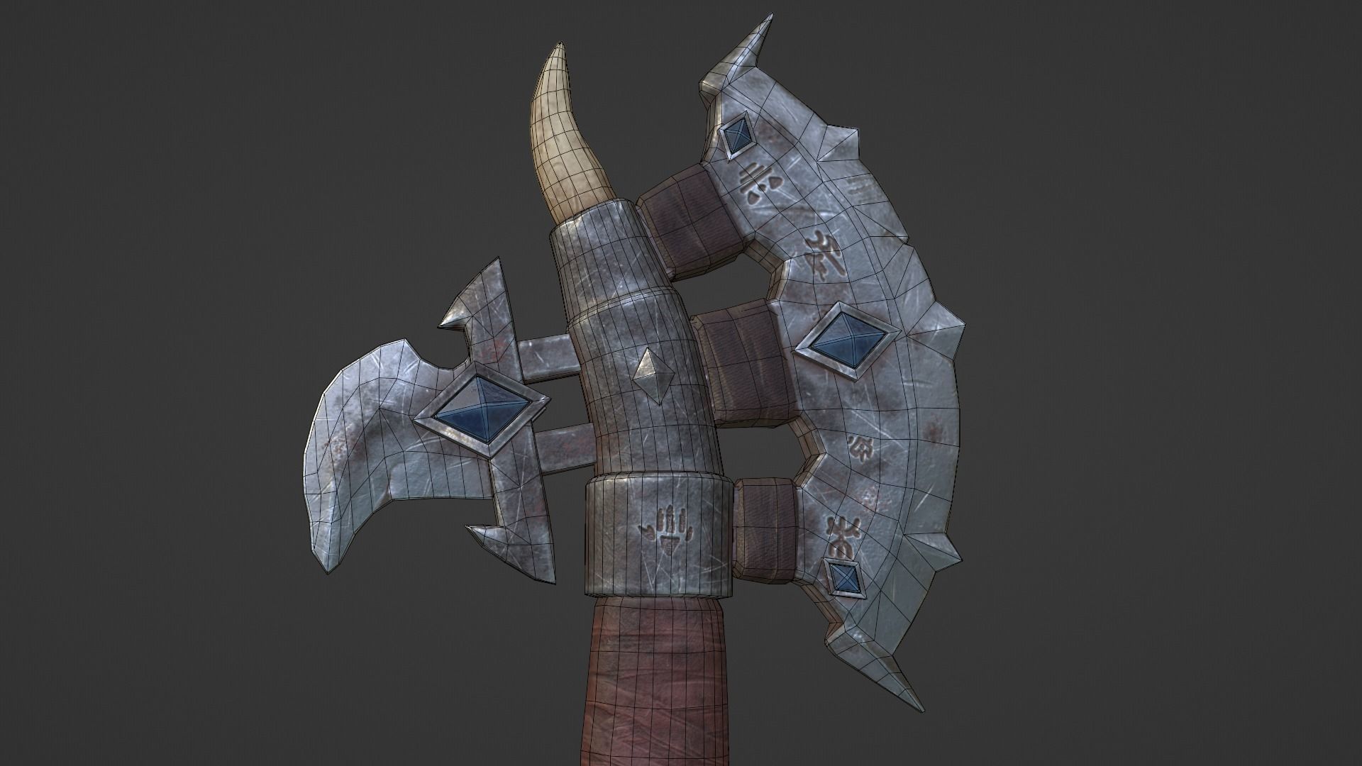  Stylized Axe GameReady Low-poly 3D model_9