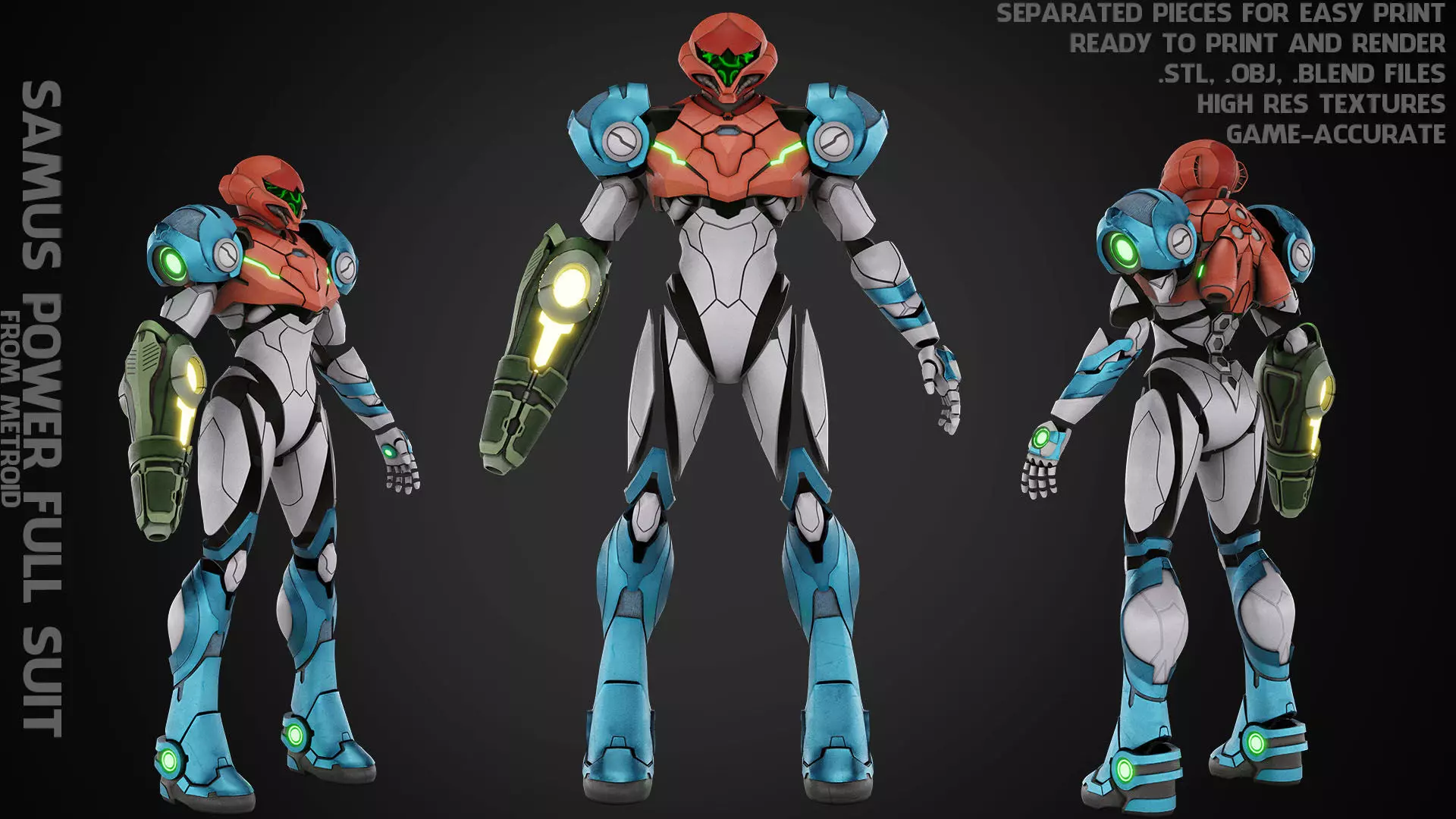 Metroid Samus Aran Power Full Suit for Cosplay 3D Model Collection_0