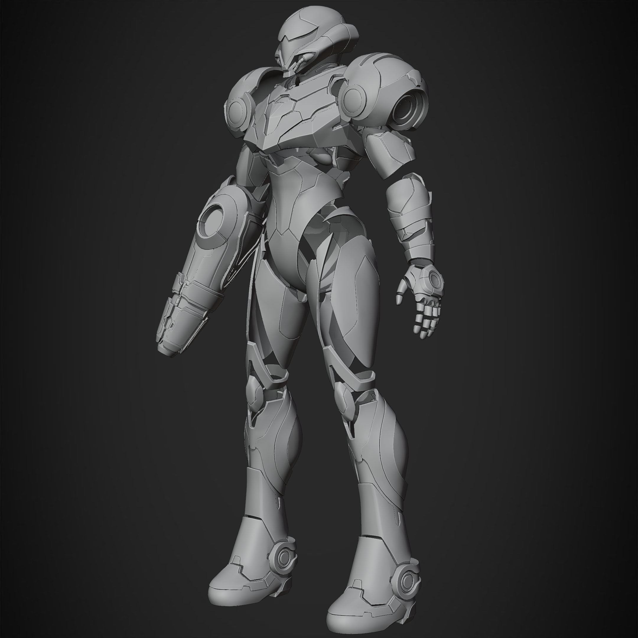 Metroid Samus Aran Power Full Suit for Cosplay 3D Model Collection_23