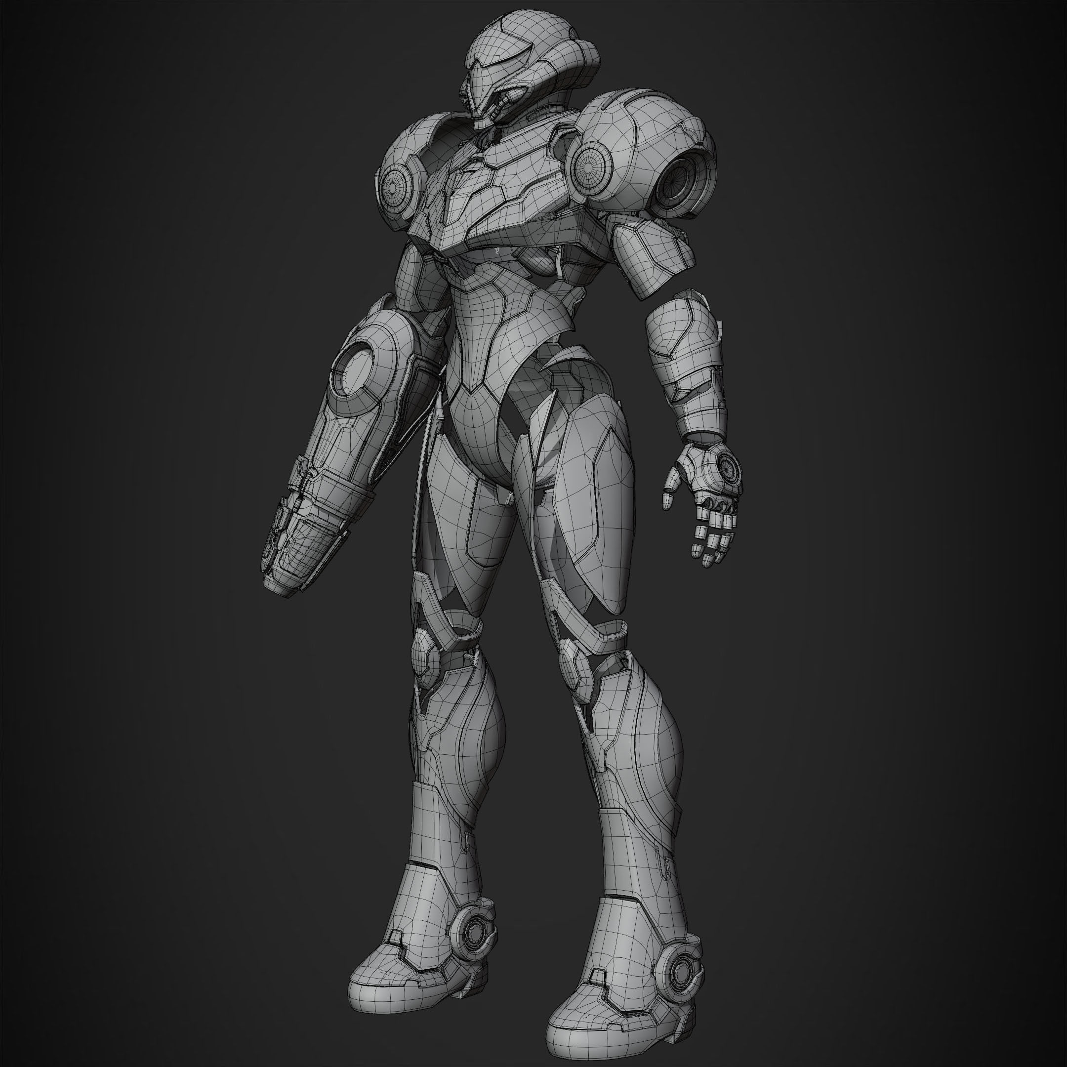 Metroid Samus Aran Power Full Suit for Cosplay 3D Model Collection_22