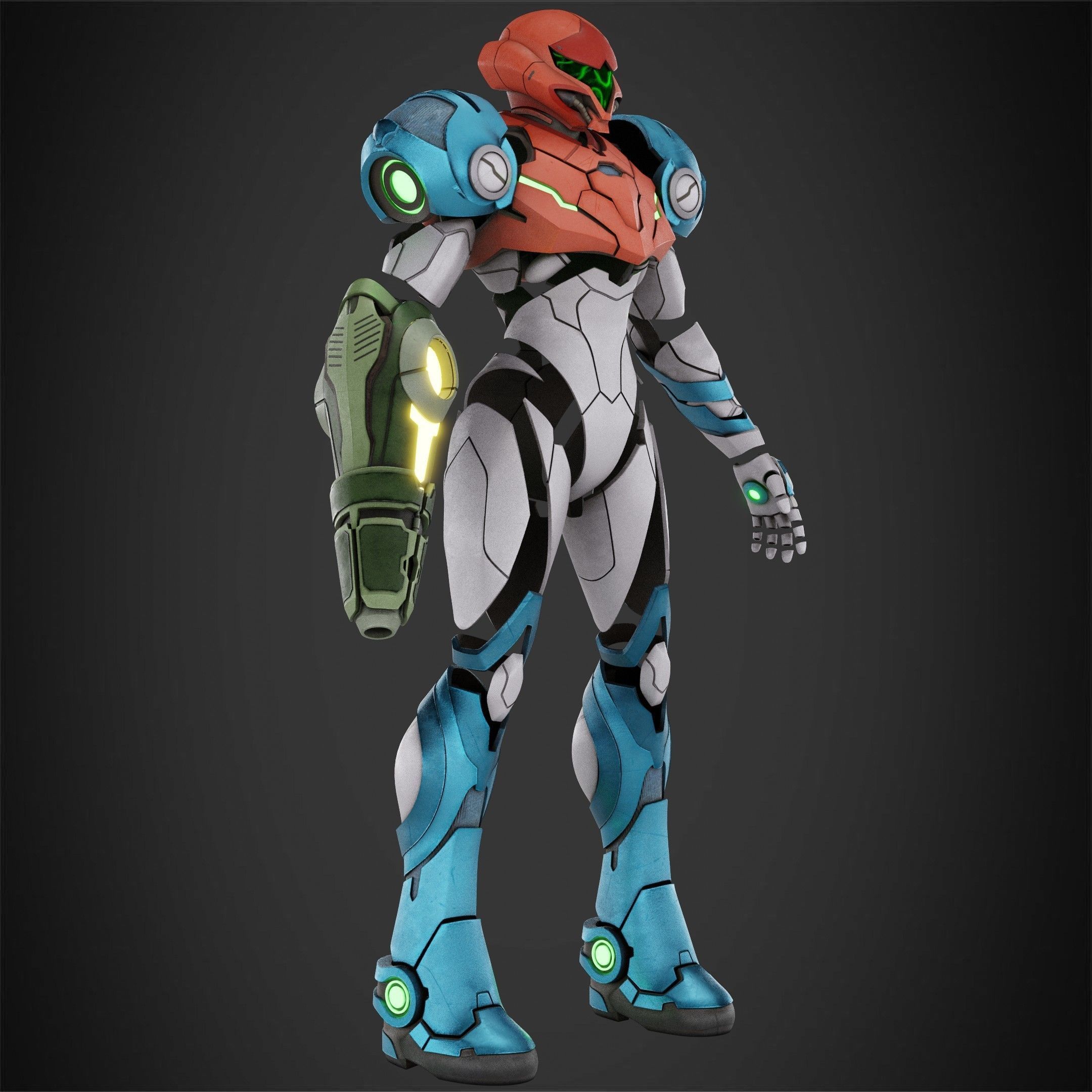 Metroid Samus Aran Power Full Suit for Cosplay 3D Model Collection_11