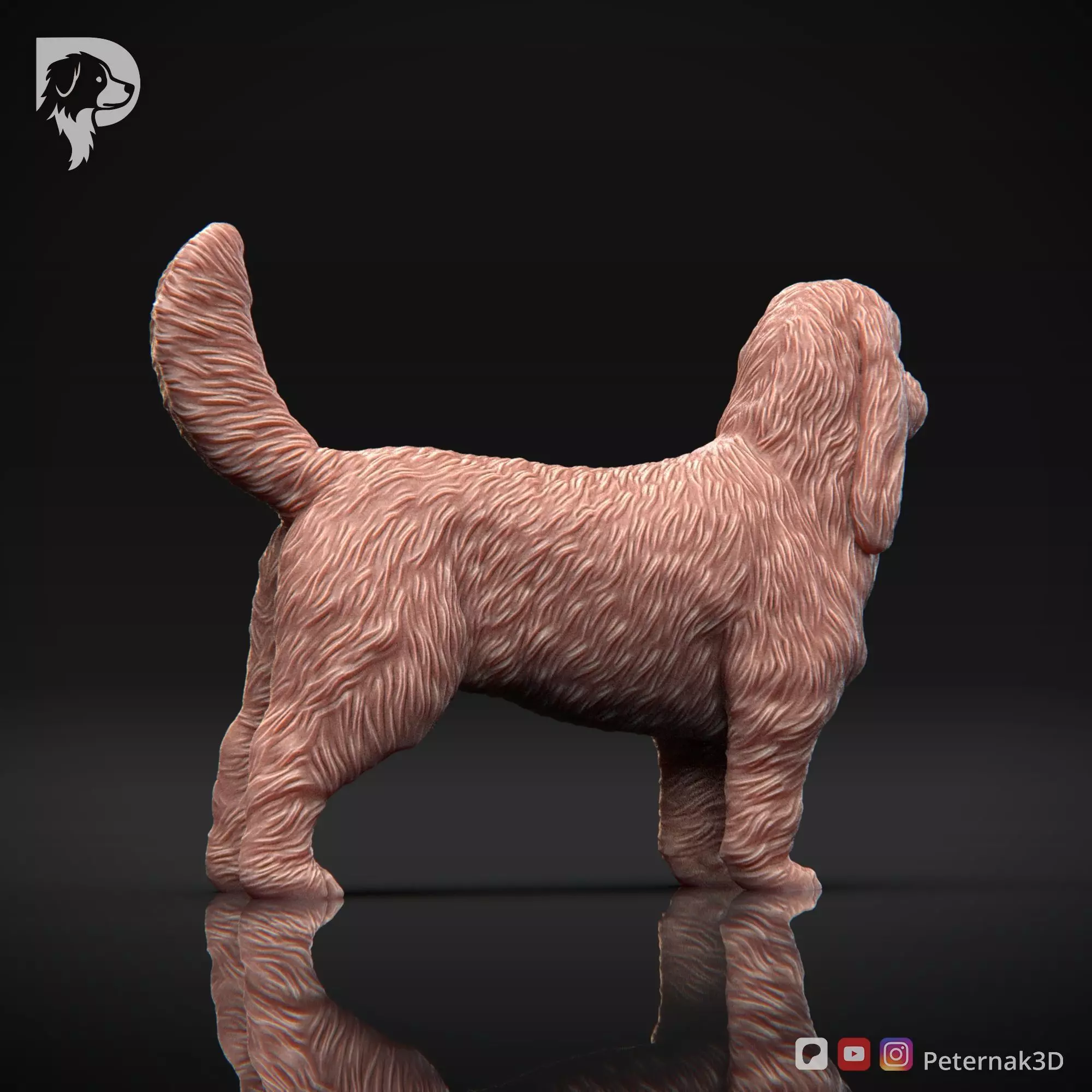 Dog 3D Print Model Basset Griffon Vendeen Grand Pose 02 STL 3D print model_5
