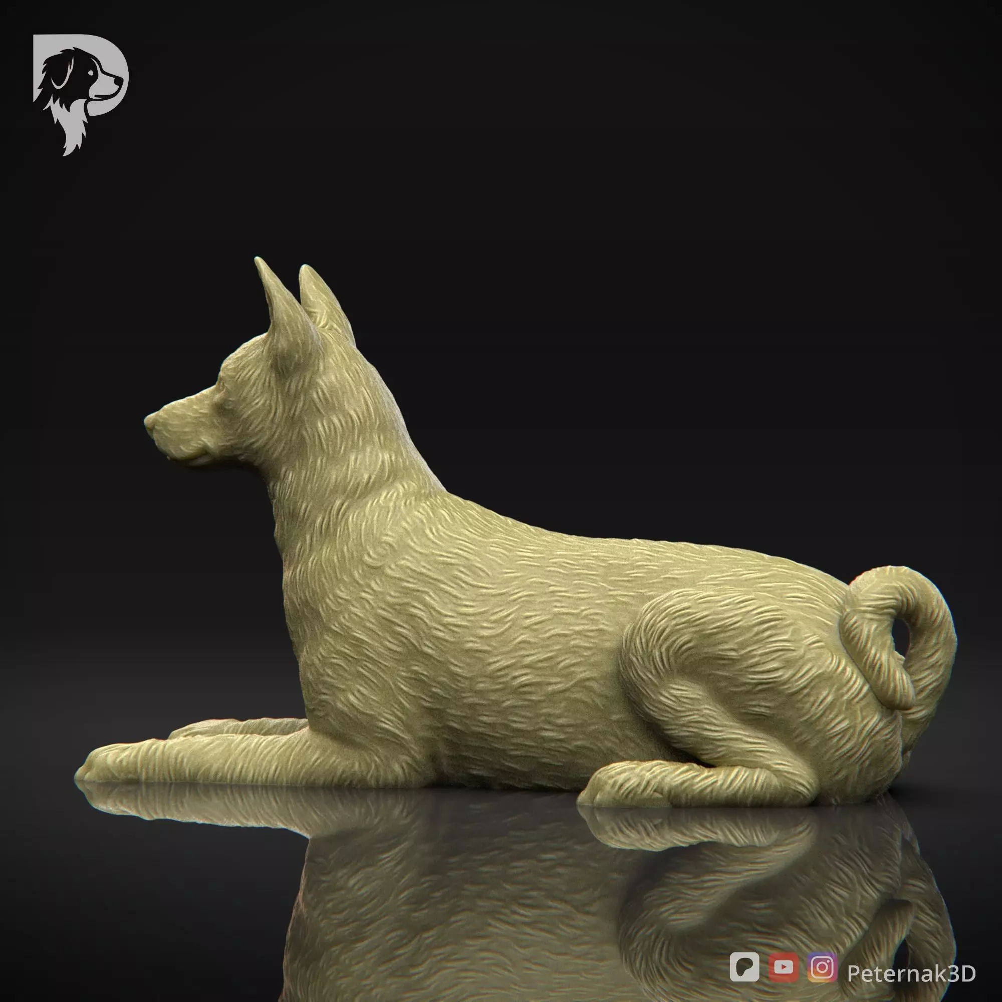 Dog 3D Print Model Basenji Pose 07 Ready STL 3D print model_9