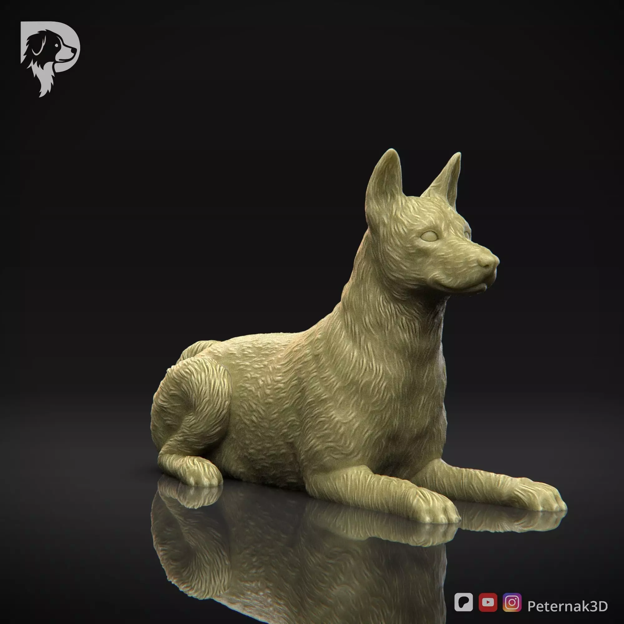 Dog 3D Print Model Basenji Pose 07 Ready STL 3D print model_3