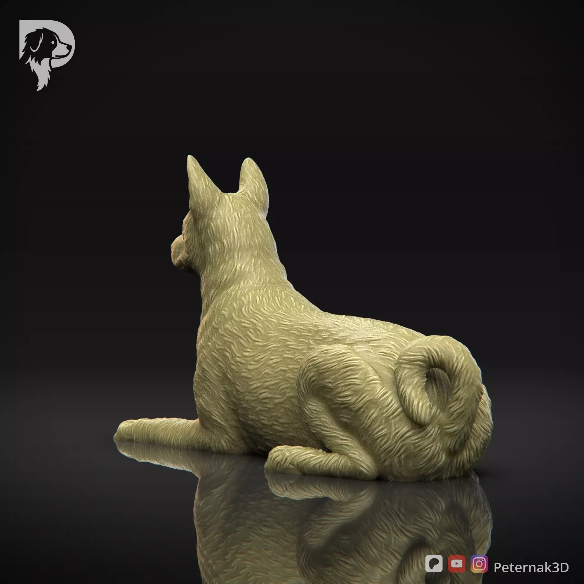 Dog 3D Print Model Basenji Pose 07 Ready STL 3D print model_8