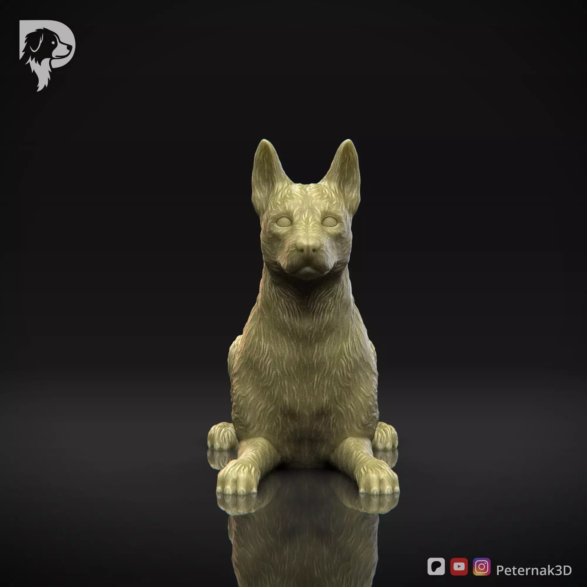 Dog 3D Print Model Basenji Pose 07 Ready STL 3D print model_2