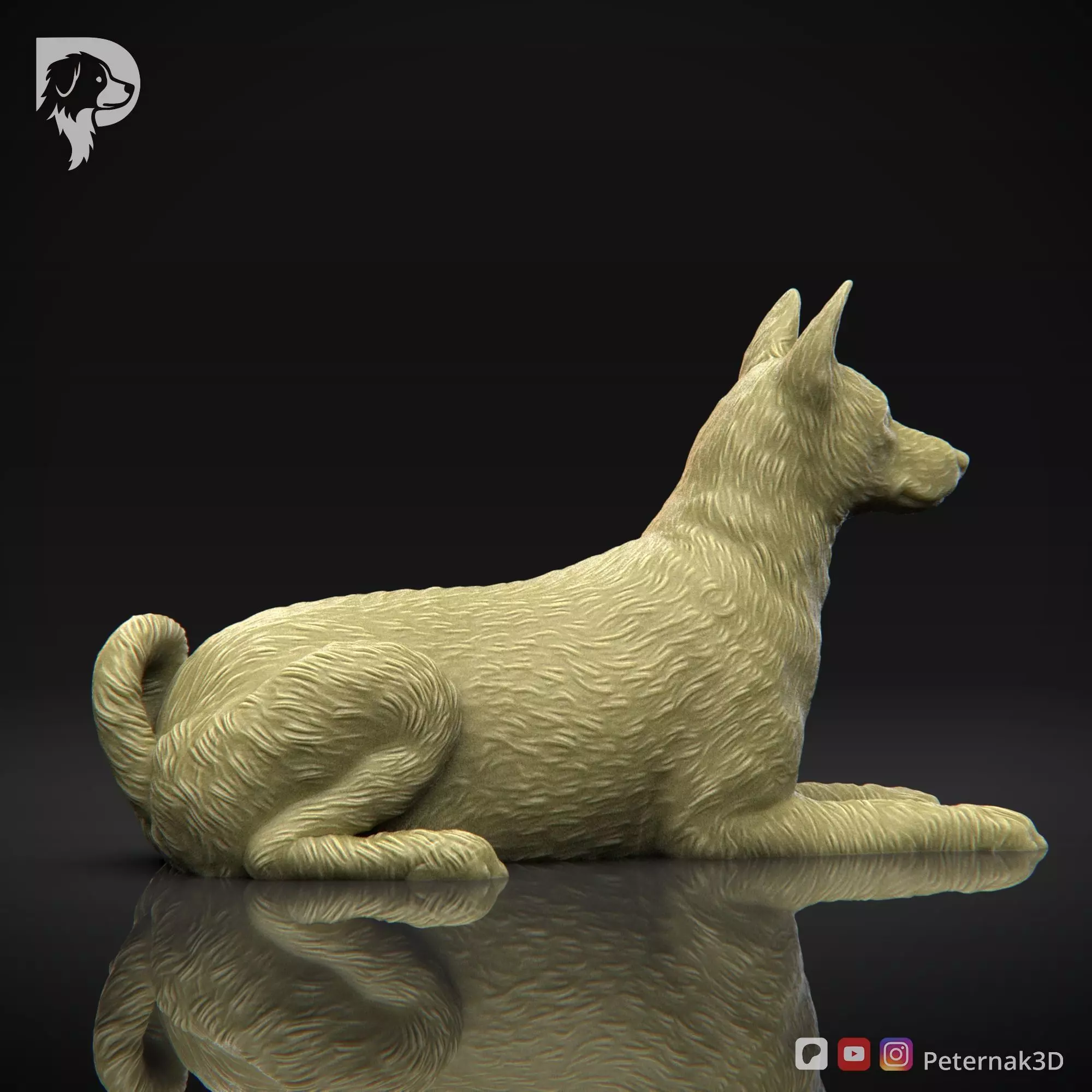 Dog 3D Print Model Basenji Pose 07 Ready STL 3D print model_5