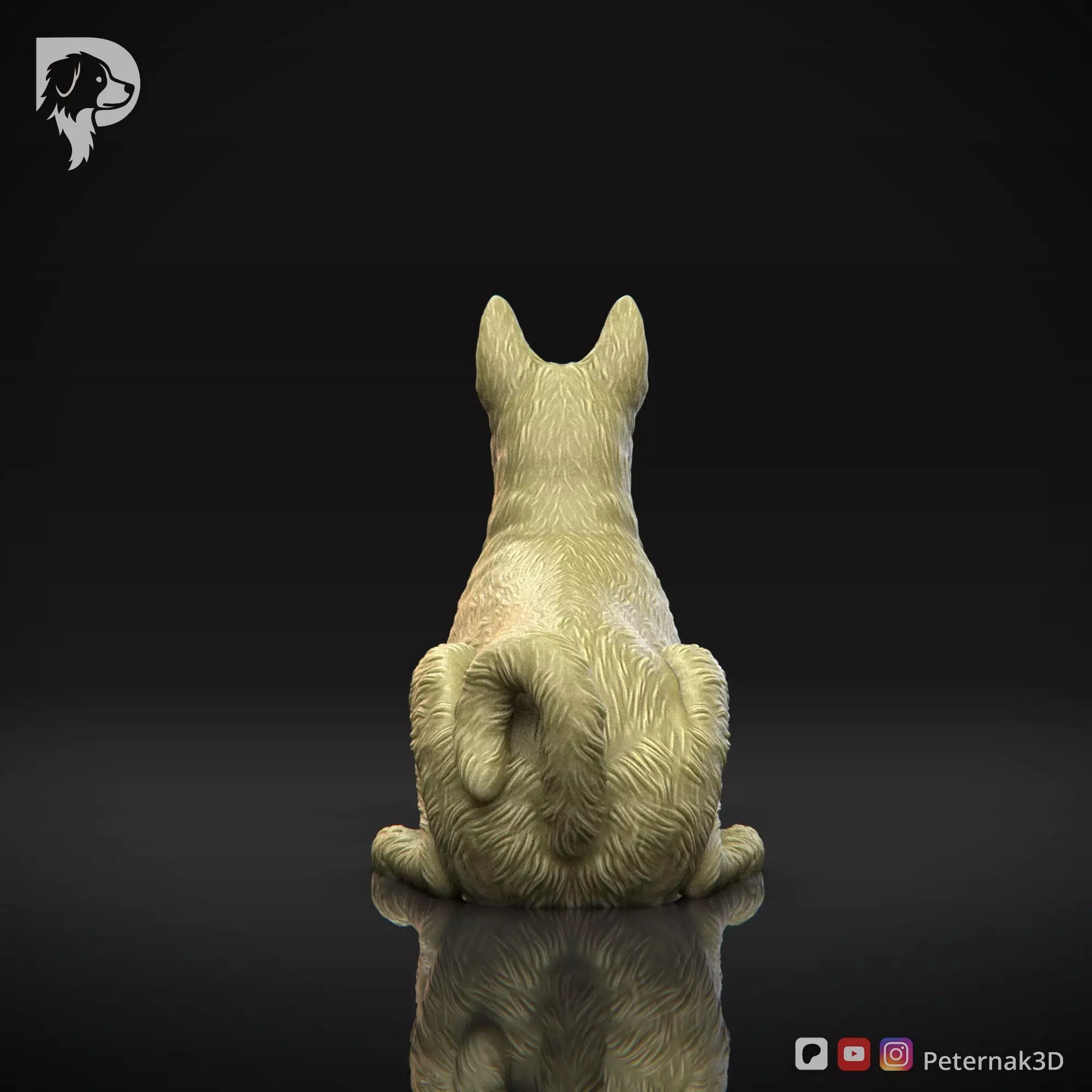 Dog 3D Print Model Basenji Pose 07 Ready STL 3D print model_7