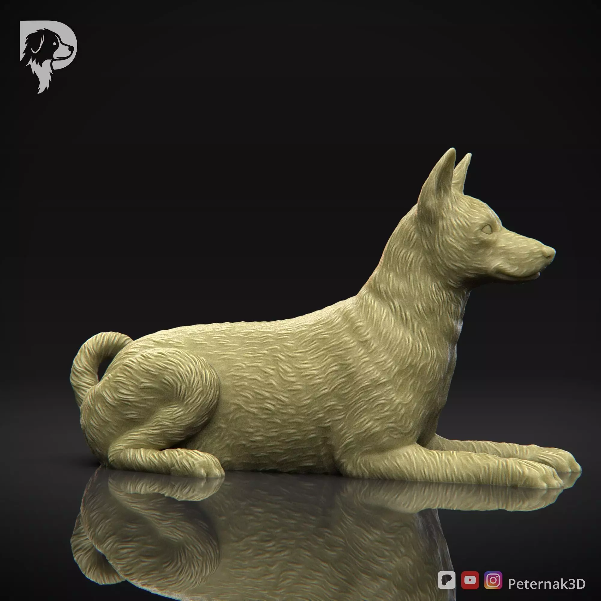 Dog 3D Print Model Basenji Pose 07 Ready STL 3D print model_4