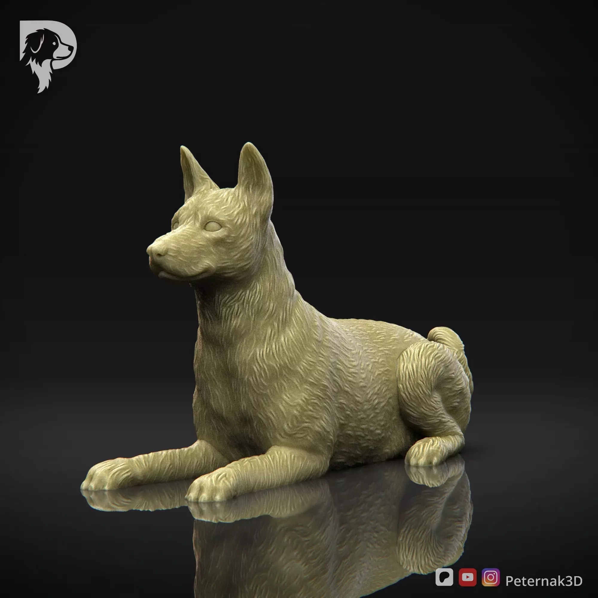 Dog 3D Print Model Basenji Pose 07 Ready STL 3D print model_11