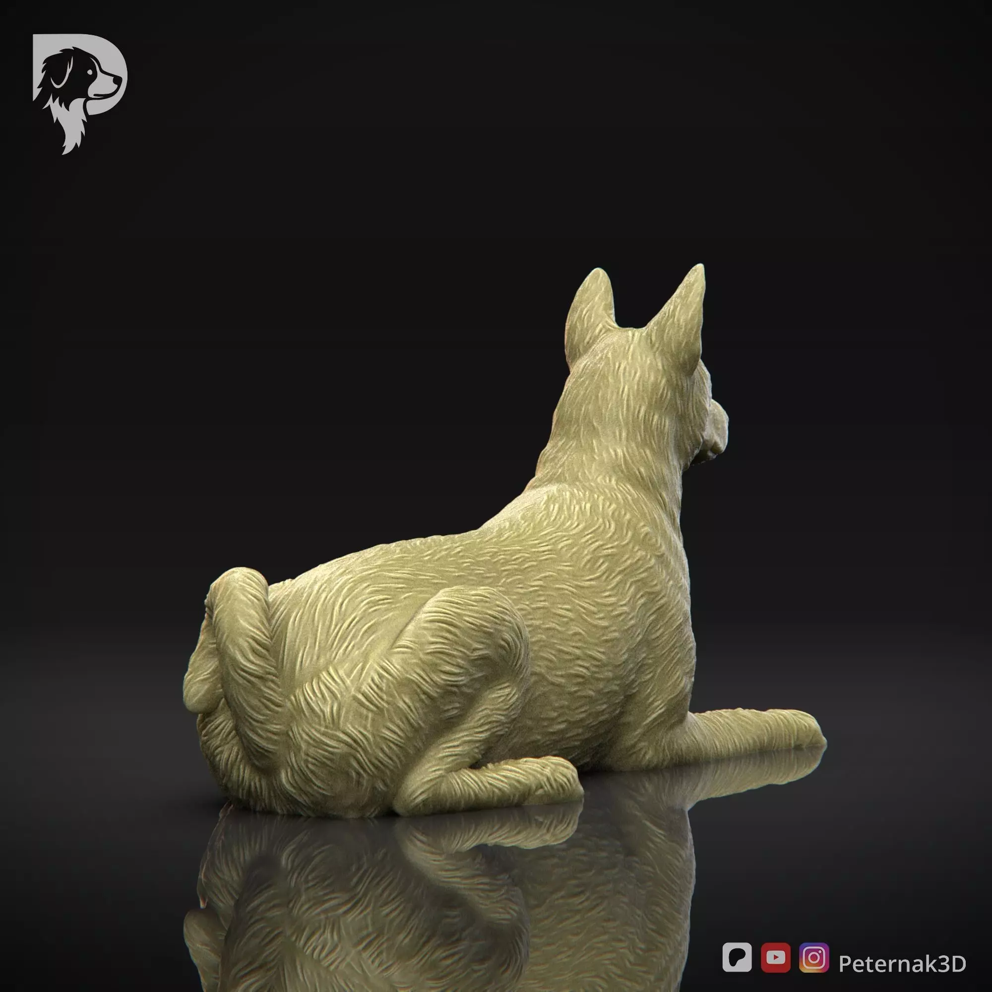 Dog 3D Print Model Basenji Pose 07 Ready STL 3D print model_6